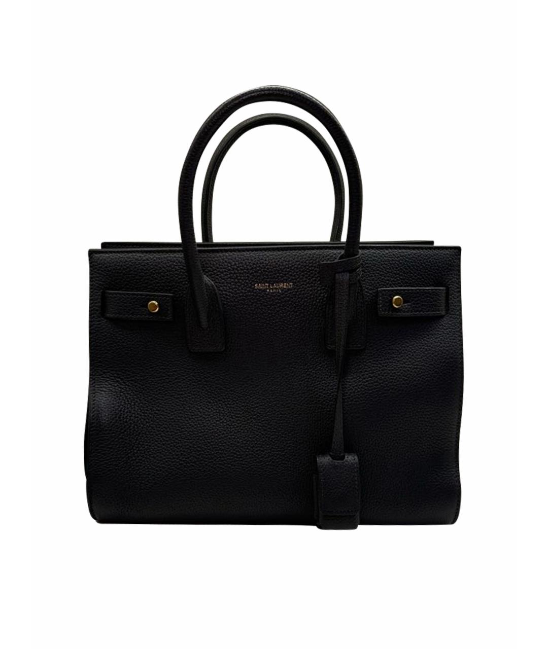 SAINT LAURENT Серая кожаная сумка тоут, фото 1