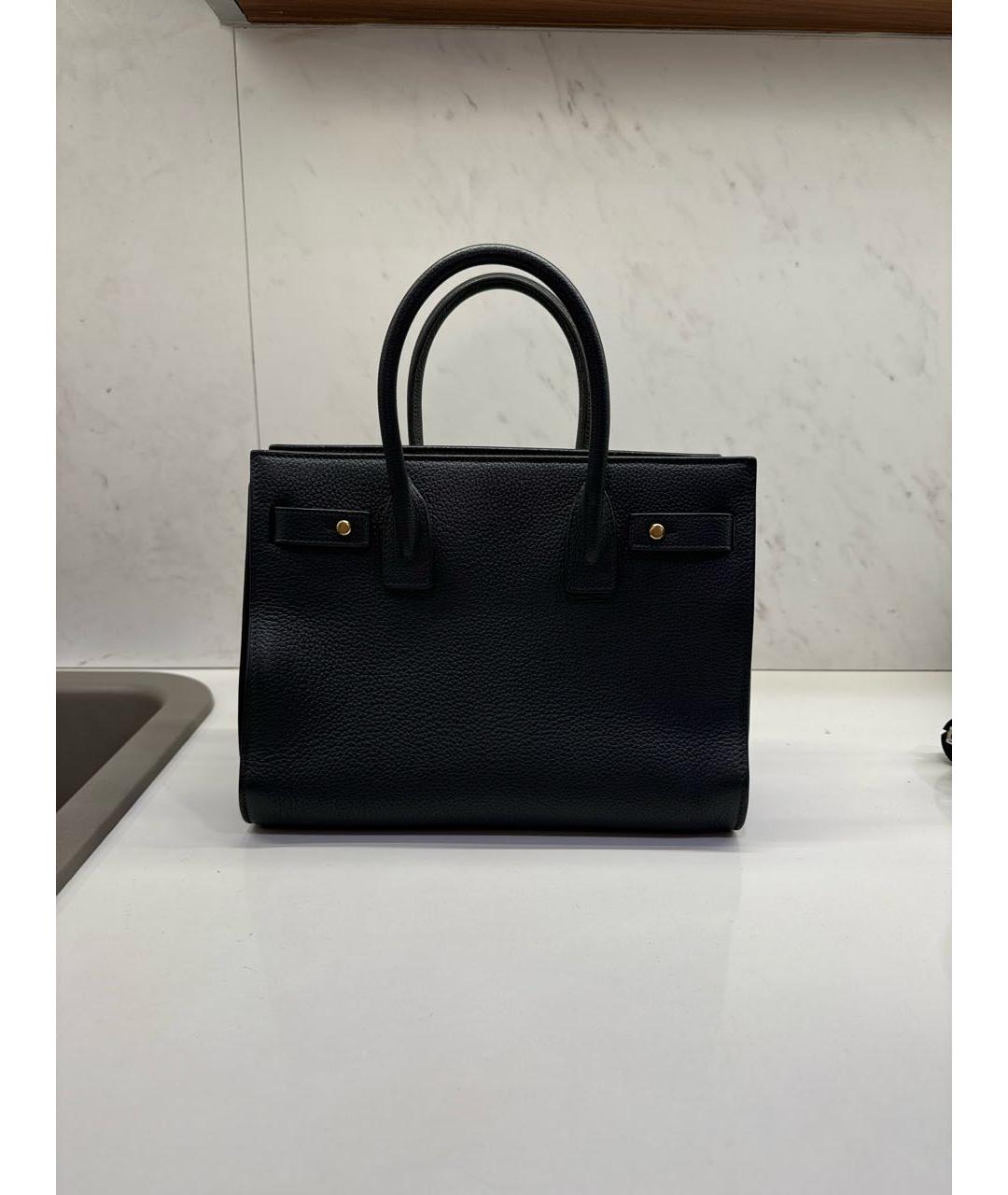 SAINT LAURENT Серая кожаная сумка тоут, фото 3