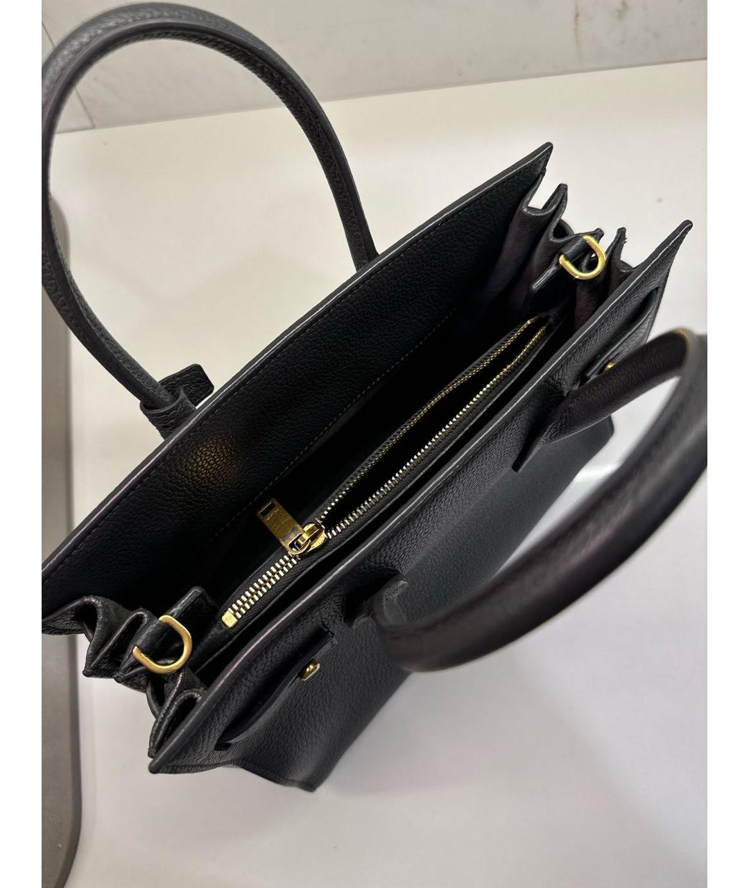 SAINT LAURENT Серая кожаная сумка тоут, фото 4