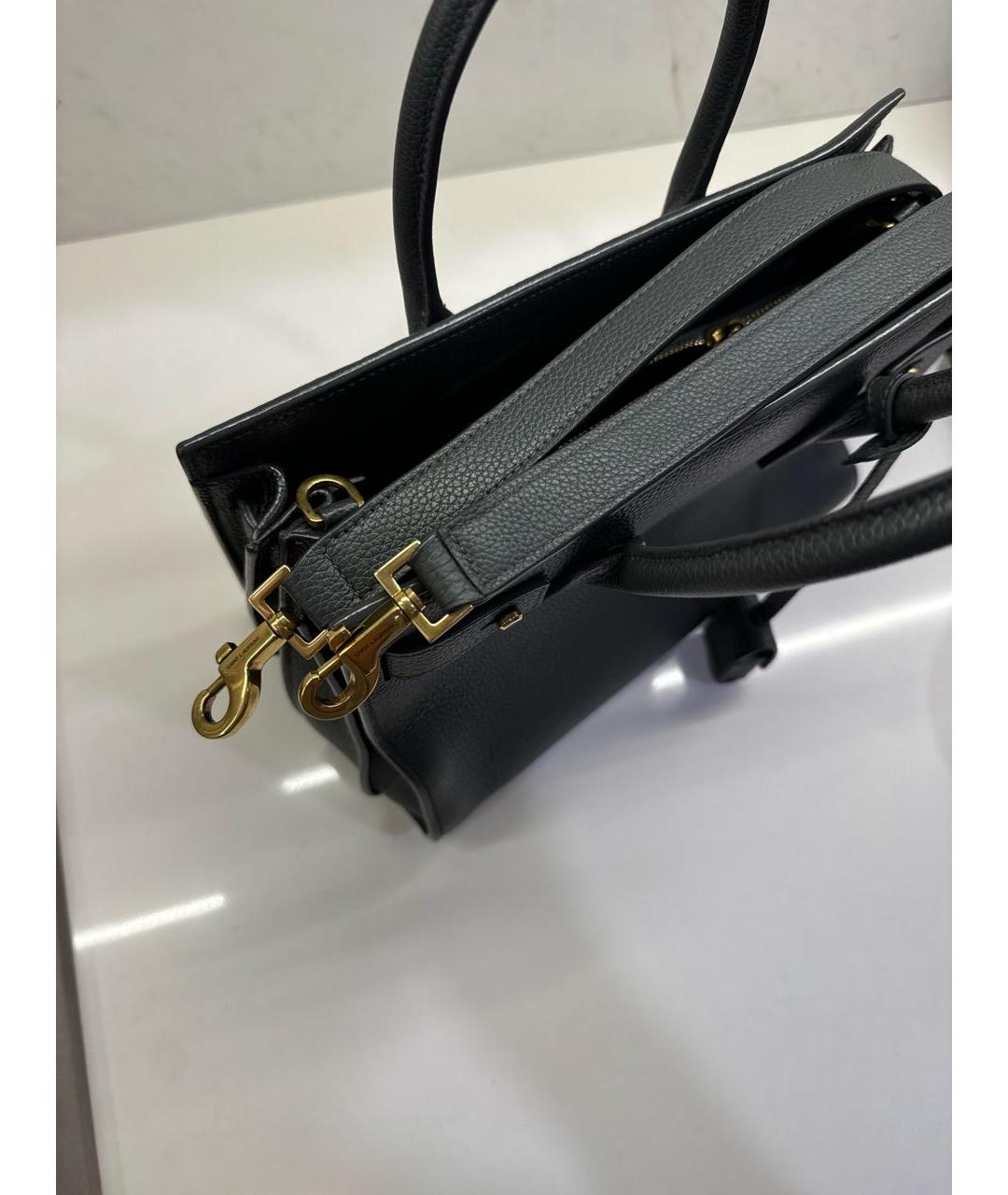 SAINT LAURENT Серая кожаная сумка тоут, фото 5