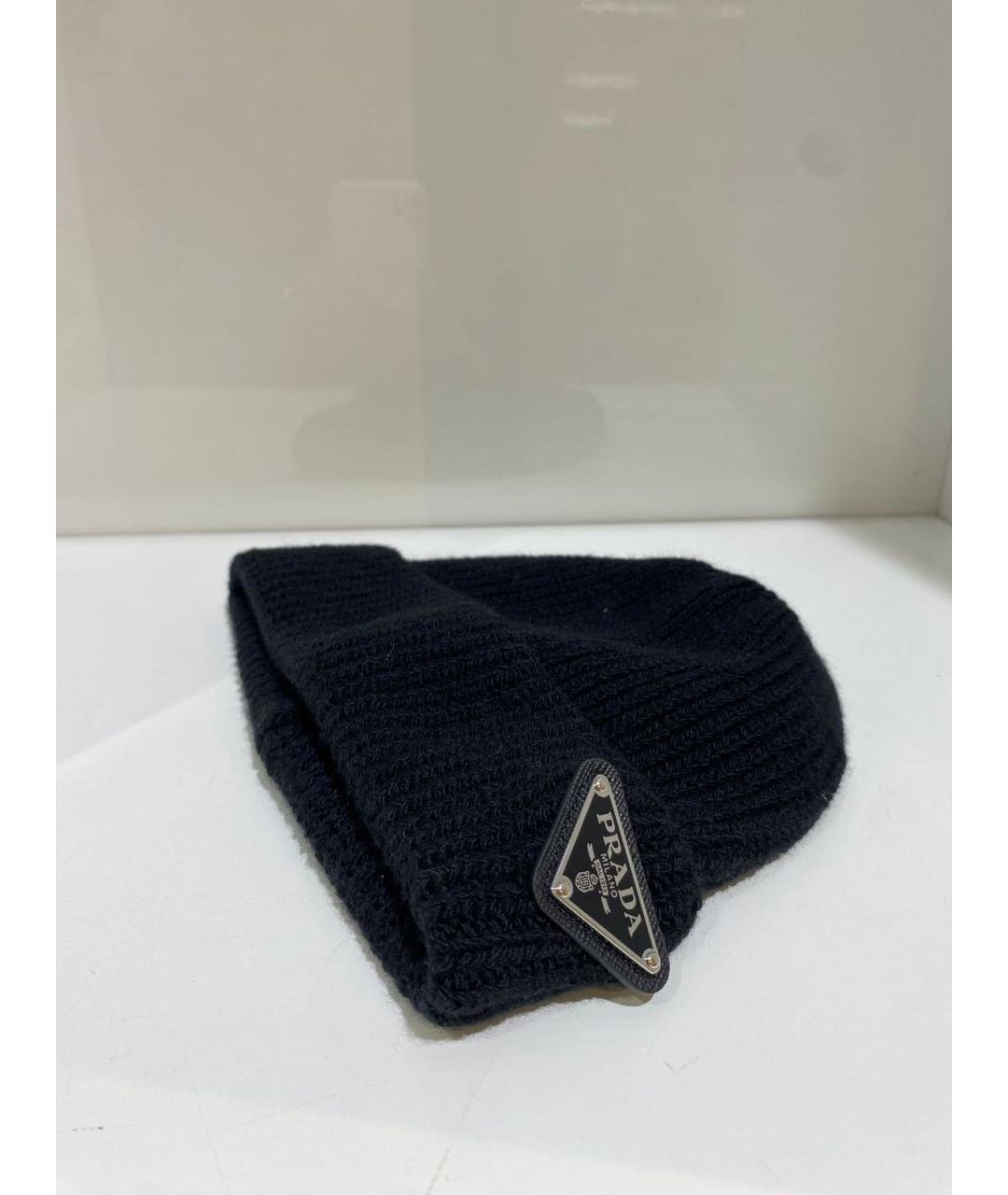 PRADA Черная кашемировая шапка, фото 3