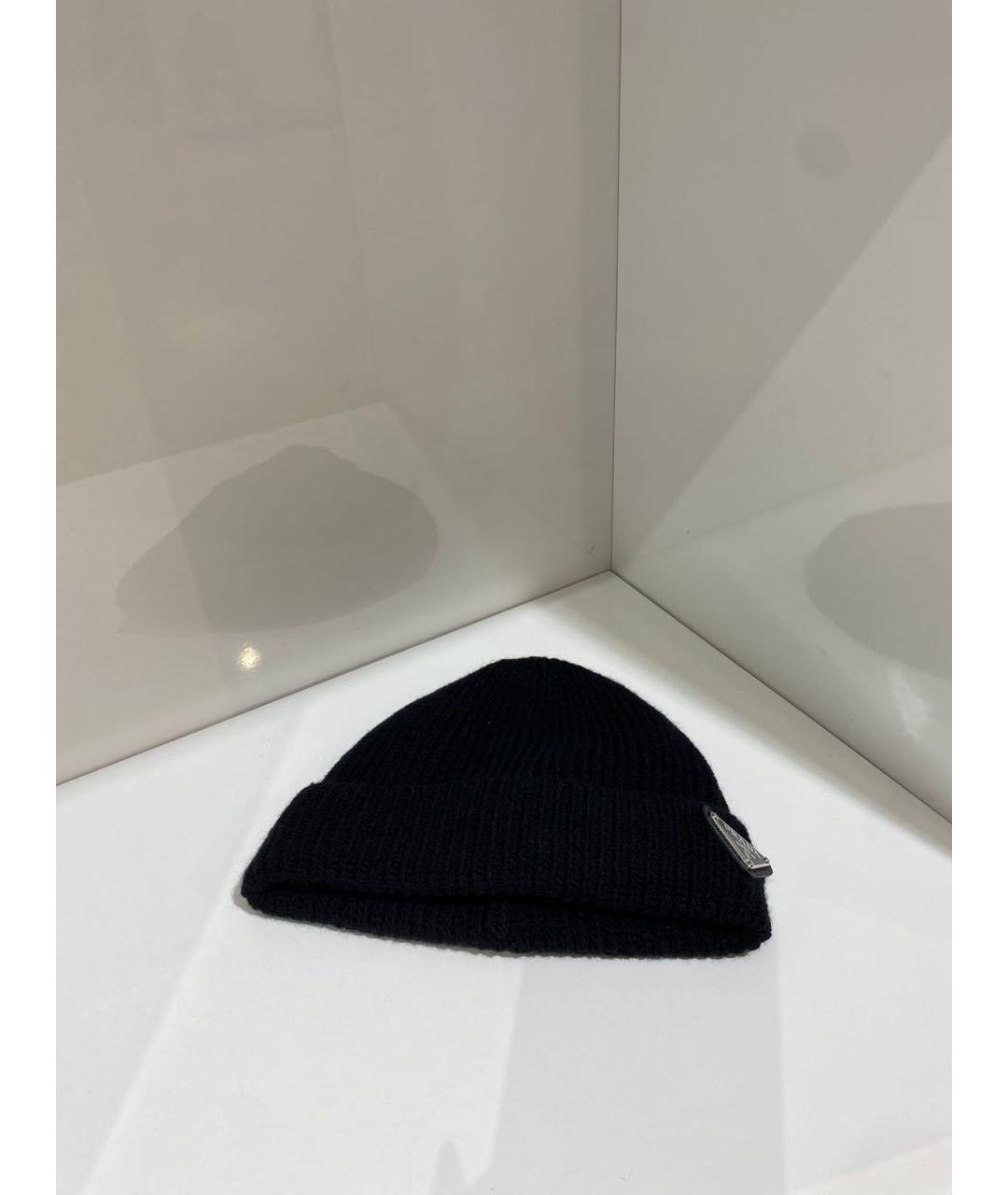 PRADA Черная кашемировая шапка, фото 2