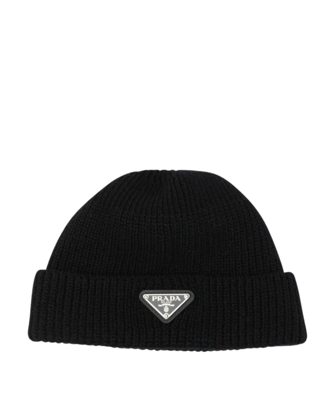 PRADA Черная кашемировая шапка, фото 1