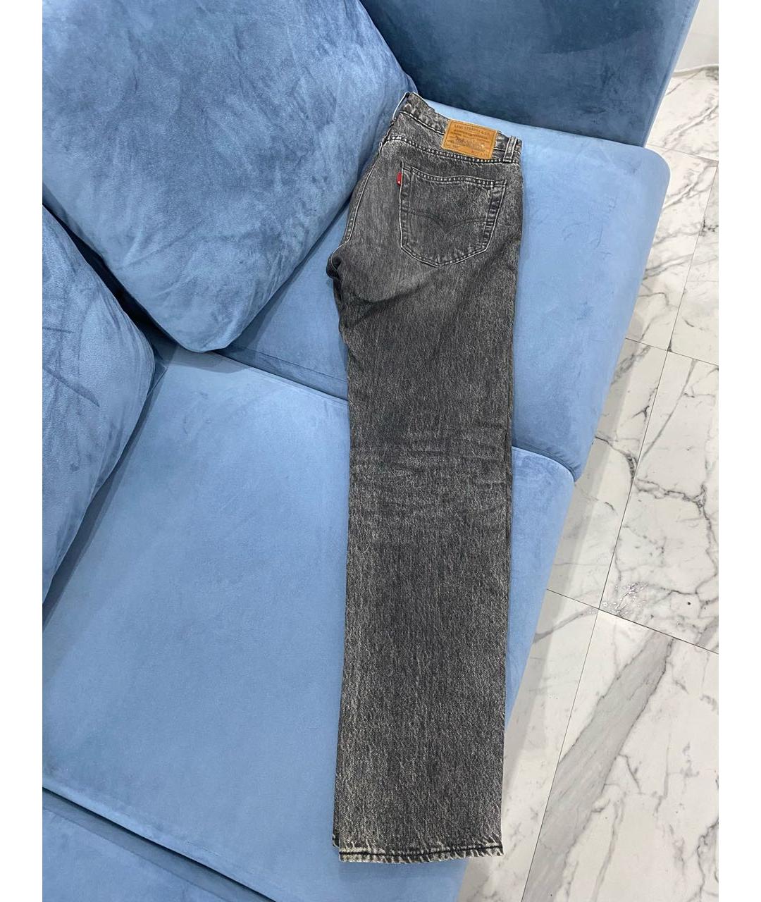 LEVI'S Серые хлопковые прямые джинсы, фото 2