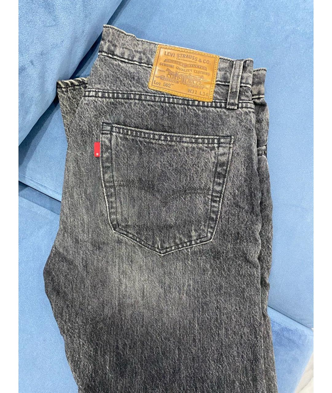 LEVI'S Серые хлопковые прямые джинсы, фото 3