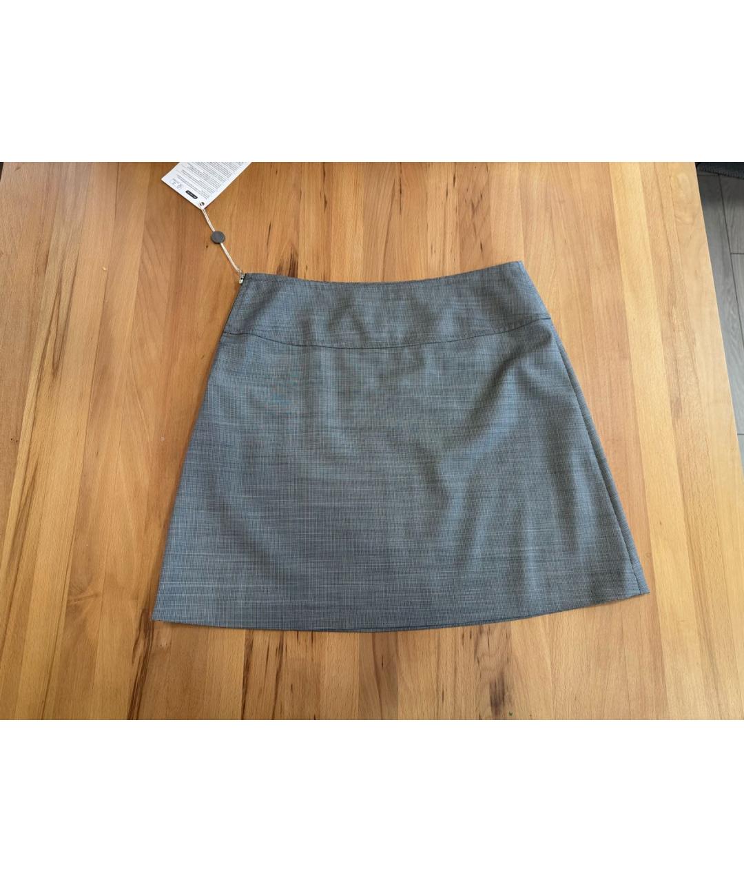 A.P.C. Серая шерстяная юбка мини, фото 2