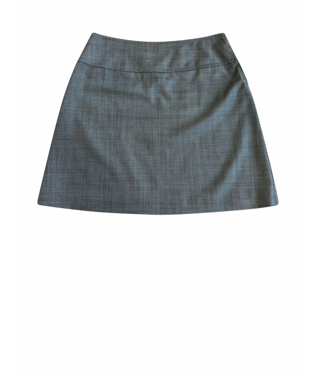 A.P.C. Серая шерстяная юбка мини, фото 1