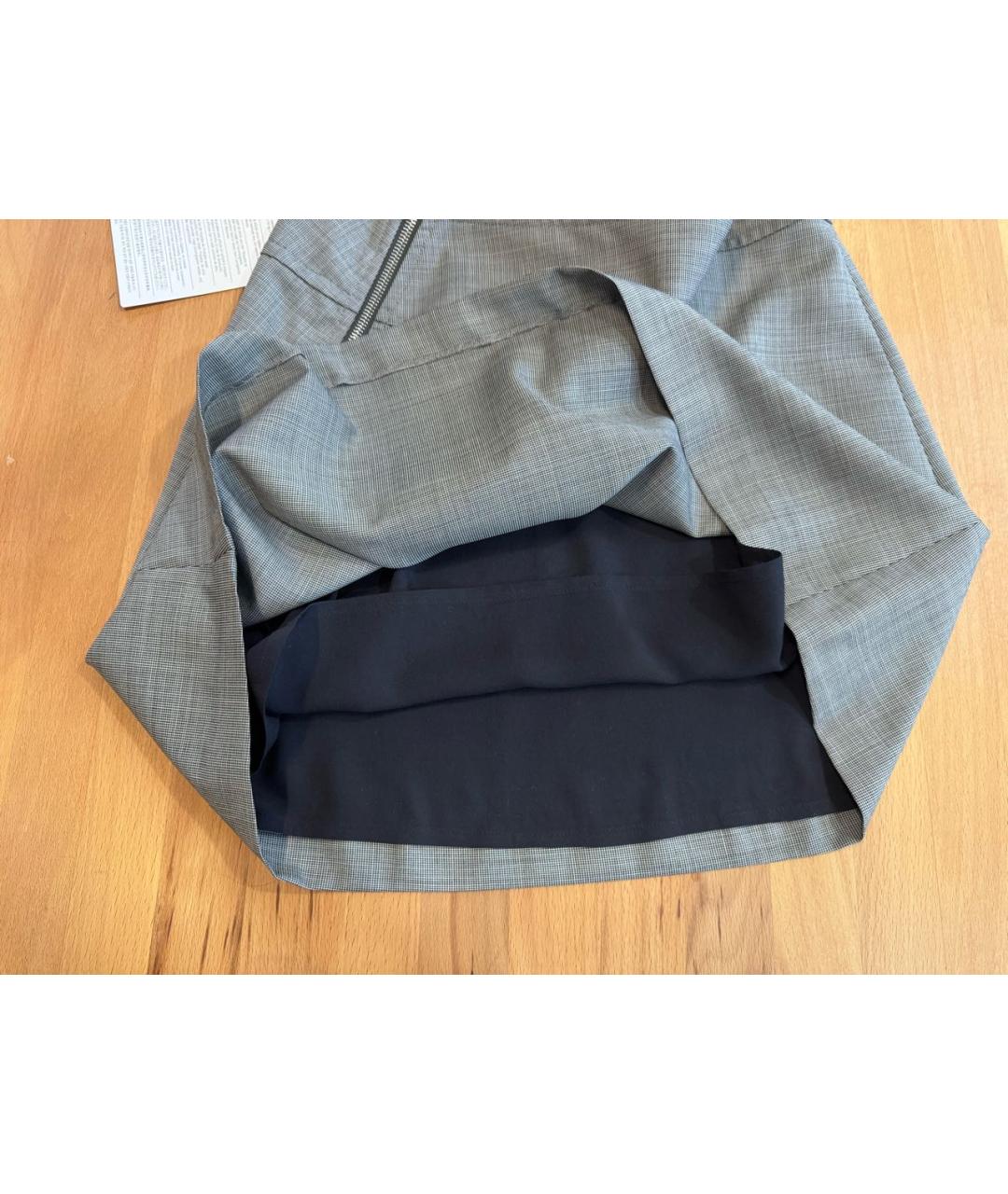 A.P.C. Серая шерстяная юбка мини, фото 5