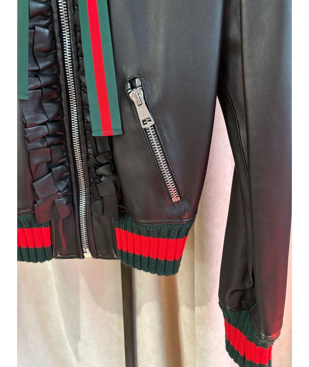 GUCCI Черная кожаная куртка, фото 7