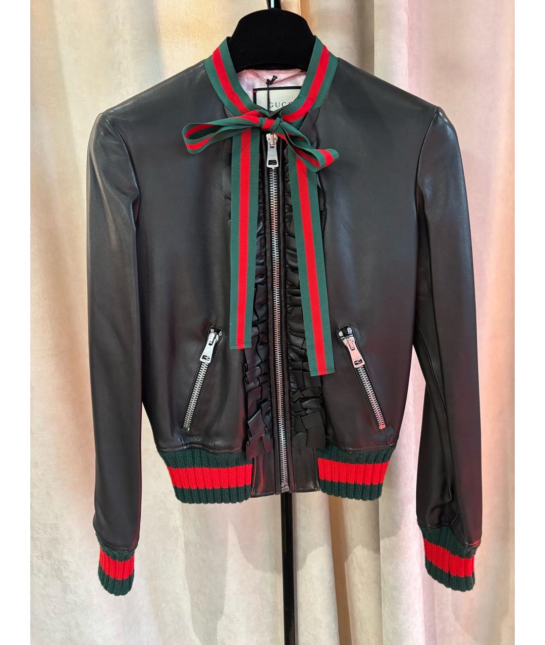 GUCCI Черная кожаная куртка, фото 8