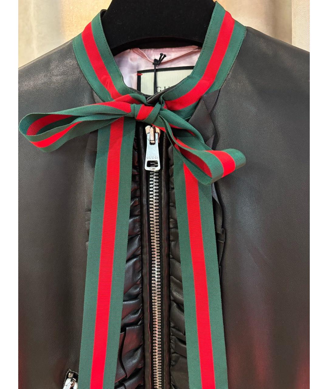 GUCCI Черная кожаная куртка, фото 4