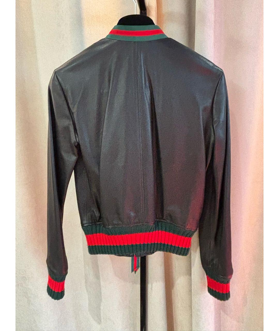 GUCCI Черная кожаная куртка, фото 2