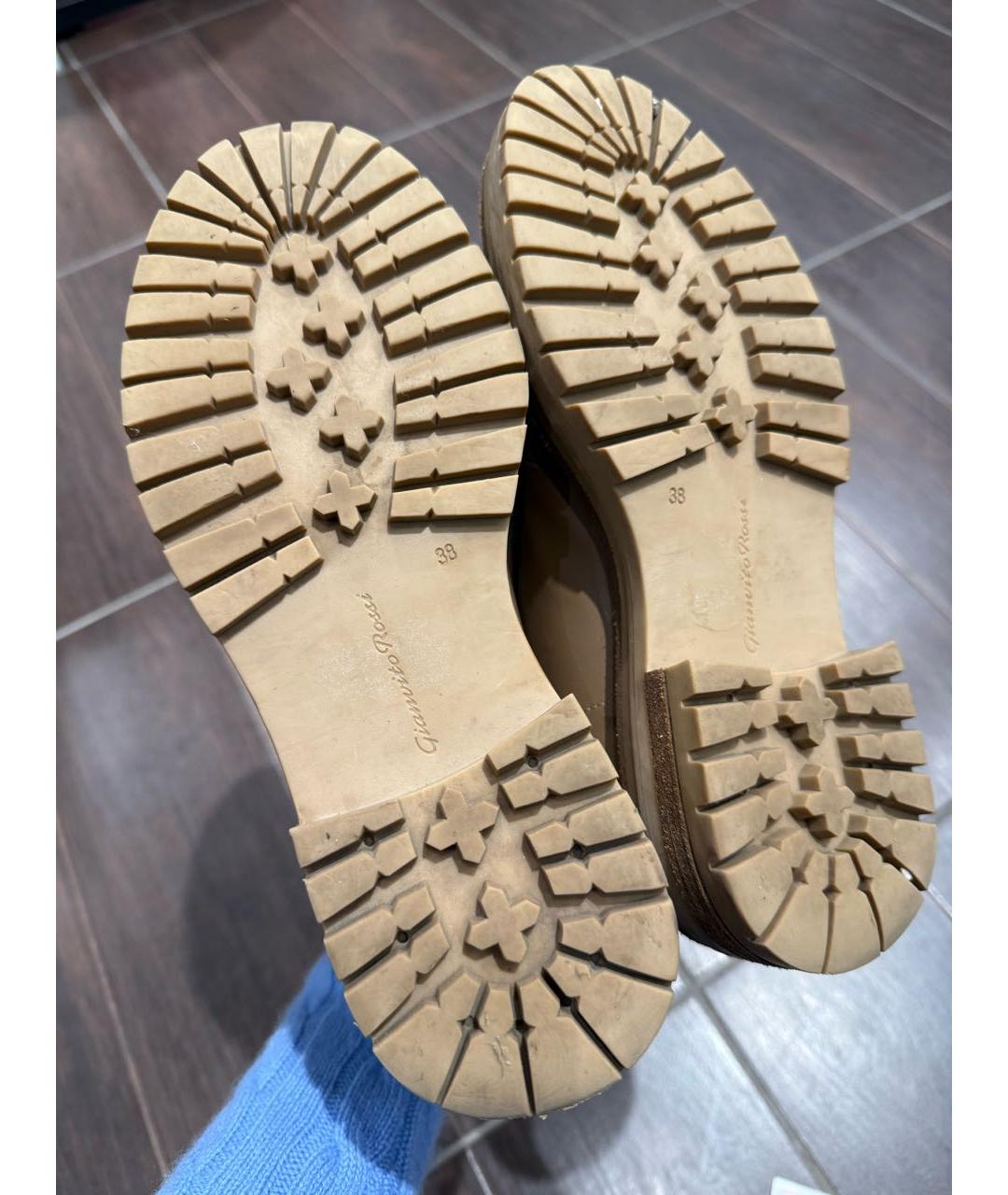 GIANVITO ROSSI Коричневые кожаные ботинки, фото 5