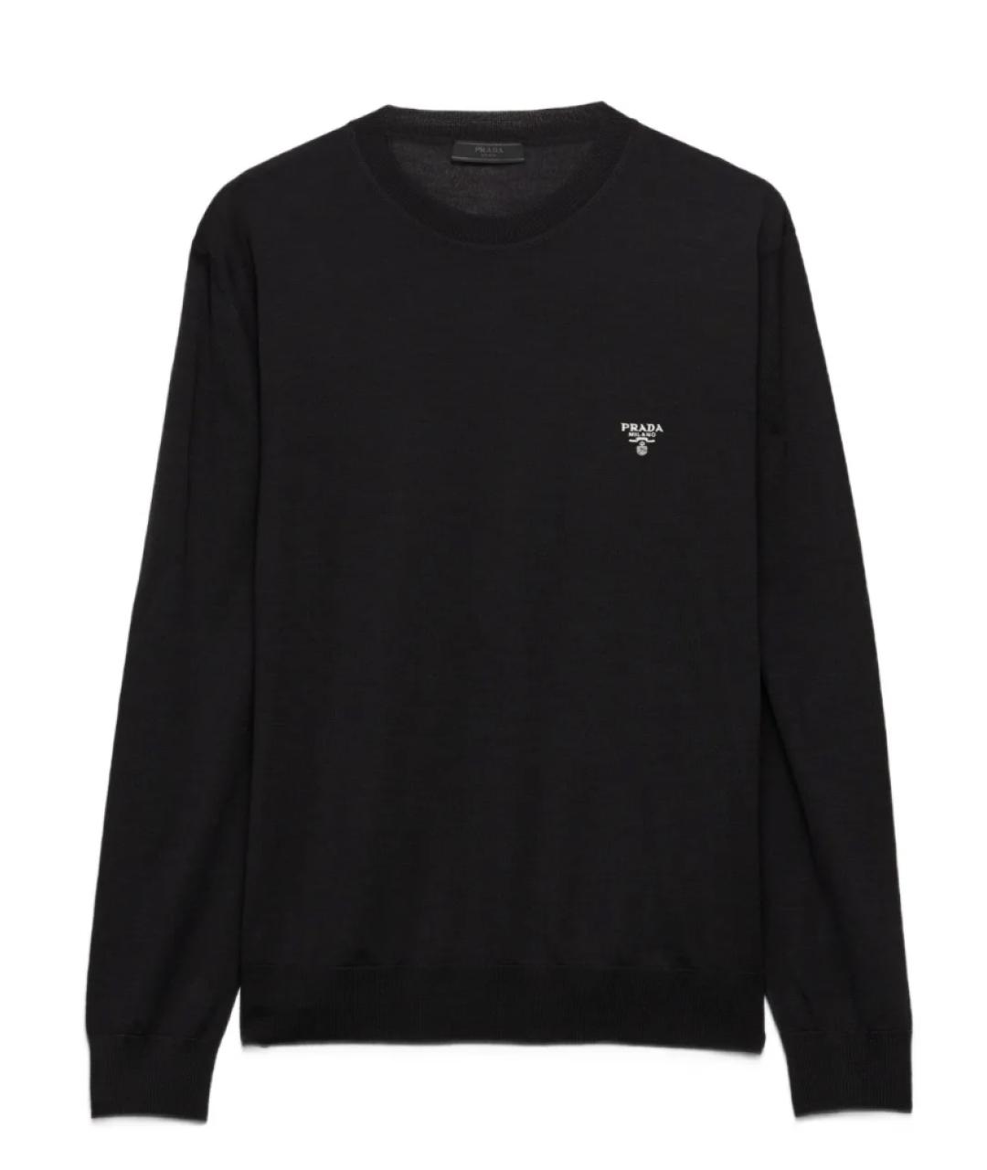 PRADA Черный шерстяной джемпер / свитер, фото 1