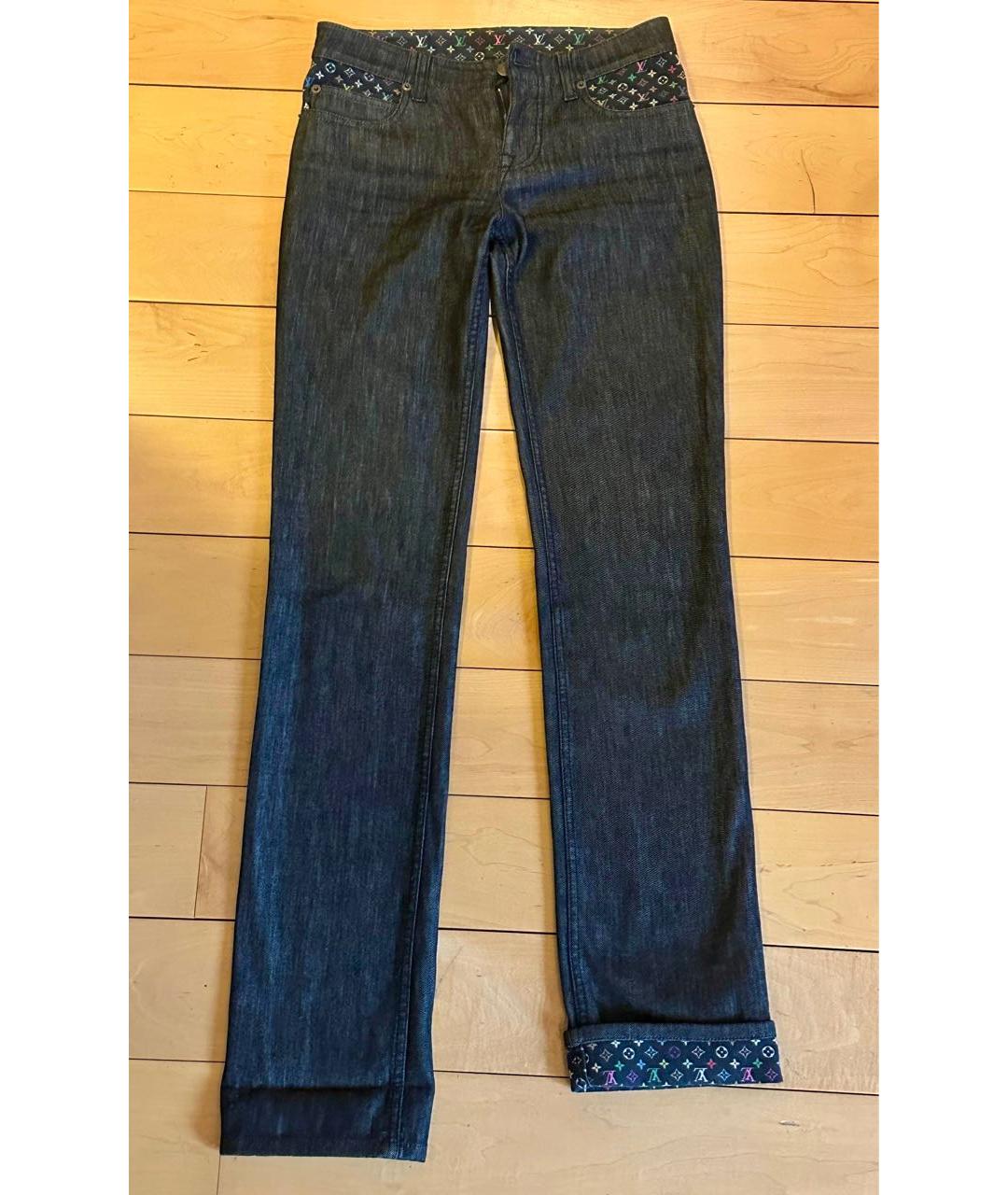 LOUIS VUITTON Антрацитовые хлопковые прямые джинсы, фото 4