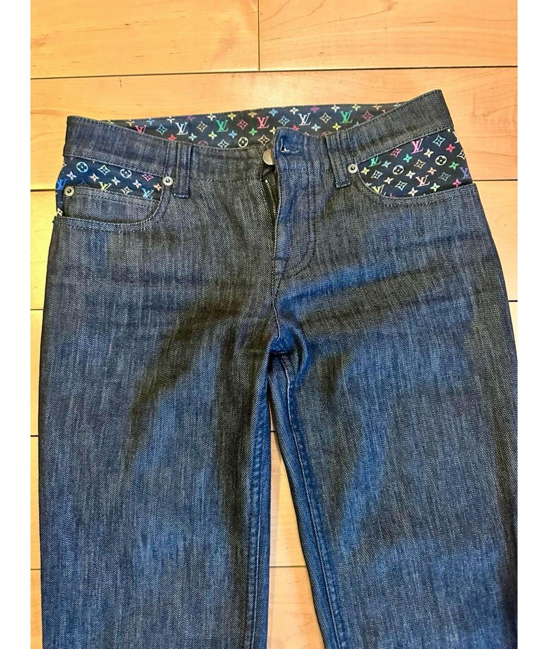 LOUIS VUITTON Антрацитовые хлопковые прямые джинсы, фото 2