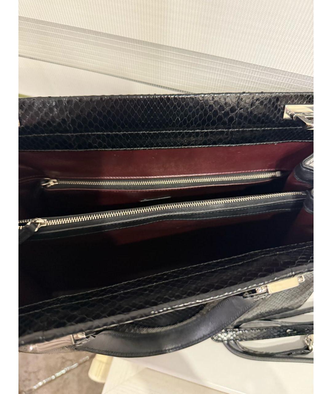 GUCCI Черная кожаная сумка тоут, фото 6