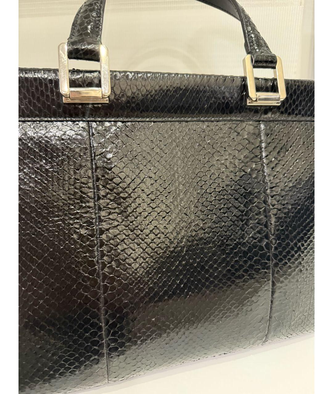 GUCCI Черная кожаная сумка тоут, фото 4