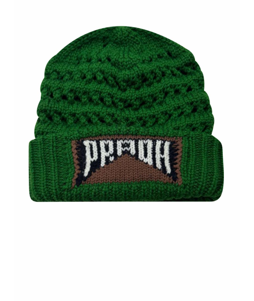 PRADA Зеленая шерстяная шапка, фото 1