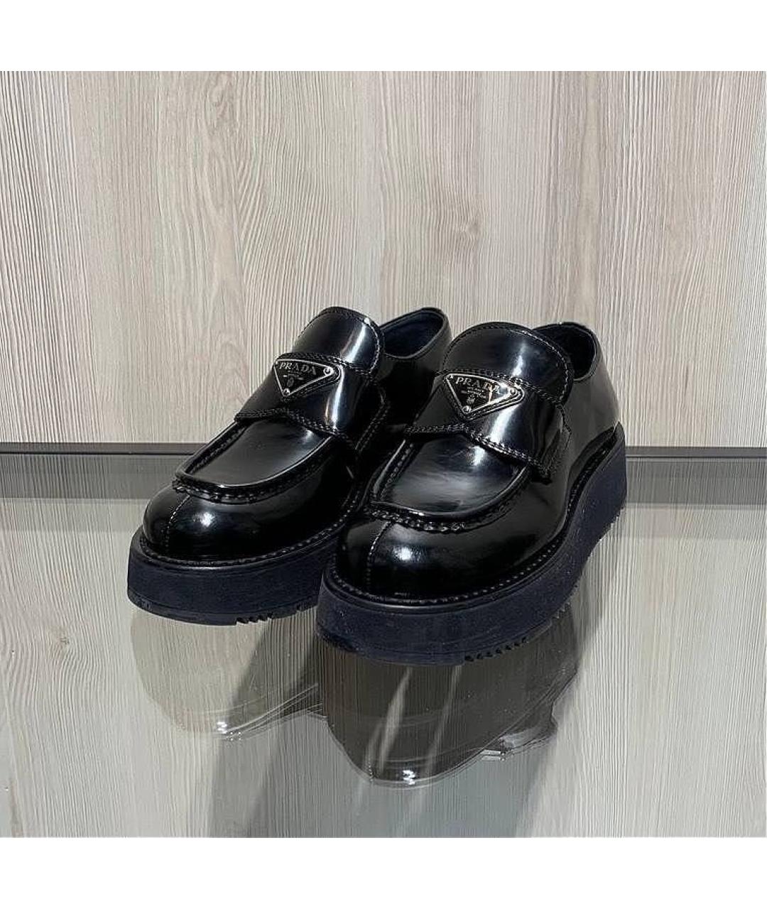 PRADA Черные кожаные лоферы, фото 2