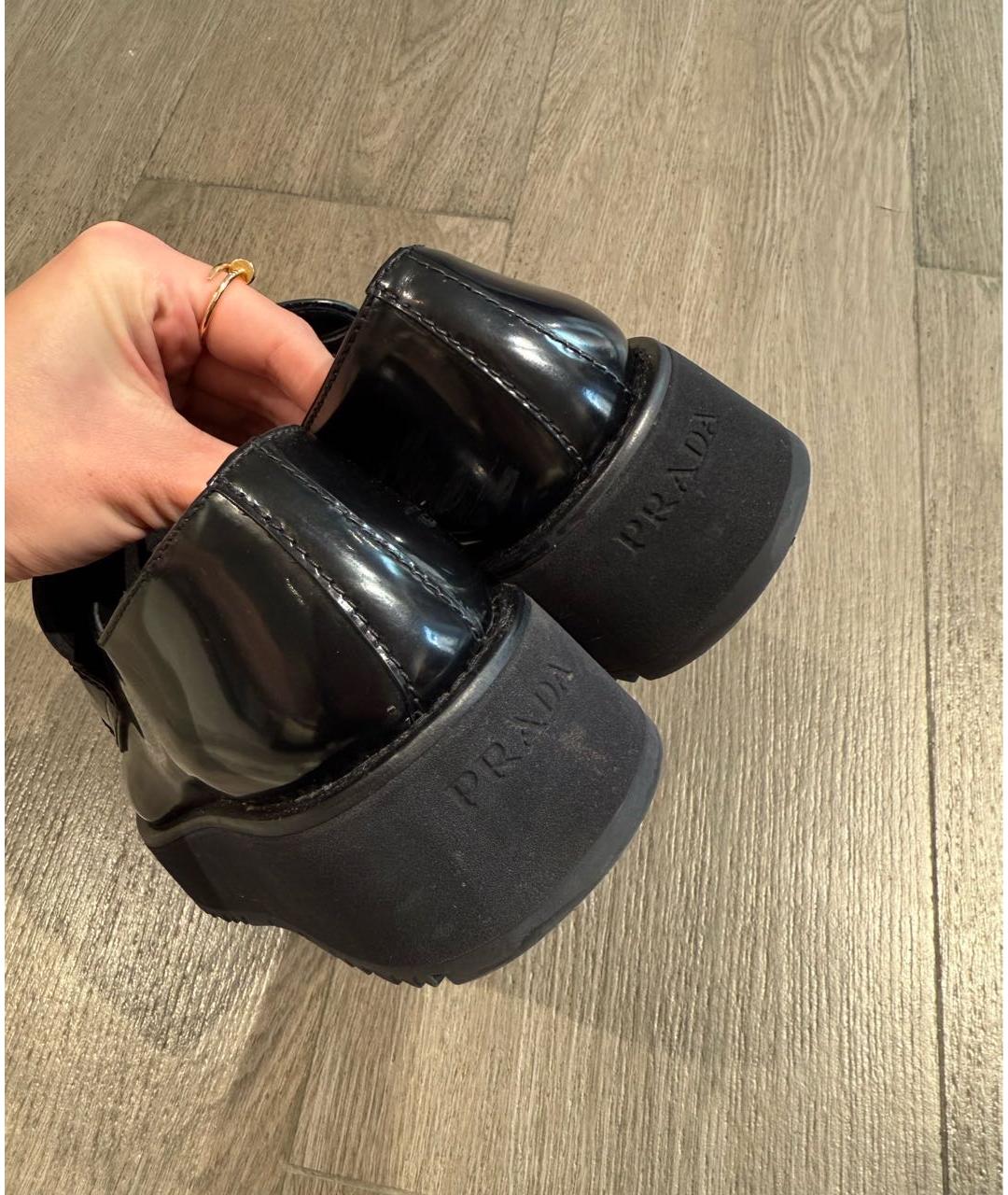 PRADA Черные кожаные лоферы, фото 5