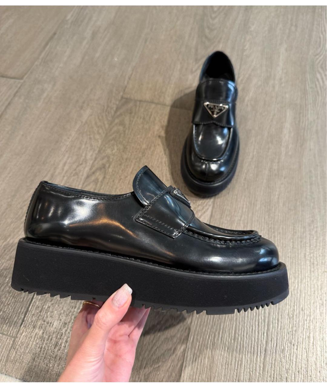PRADA Черные кожаные лоферы, фото 9