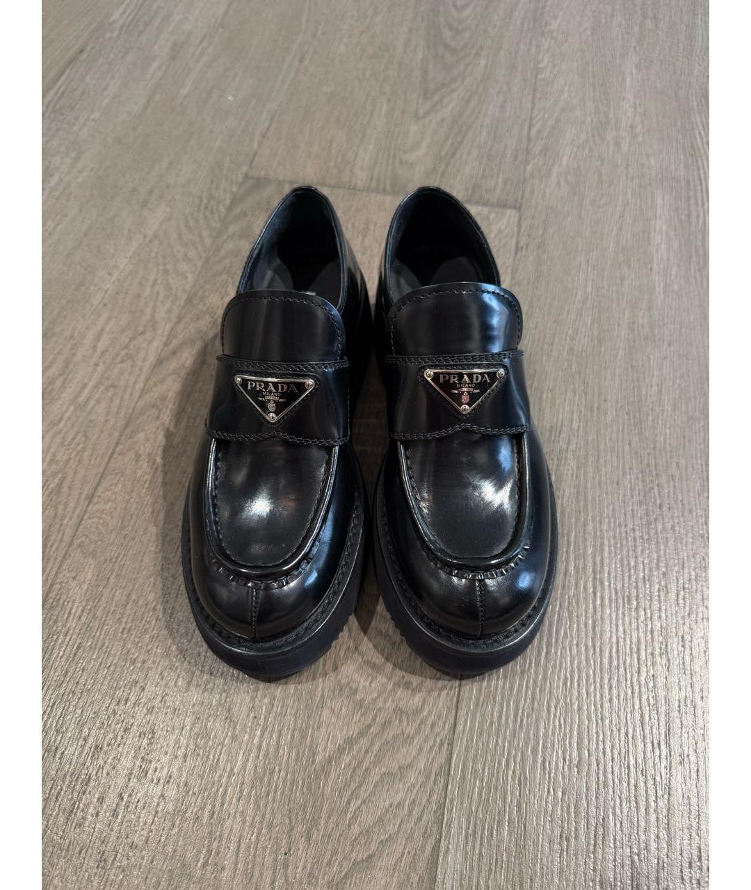 PRADA Черные кожаные лоферы, фото 3