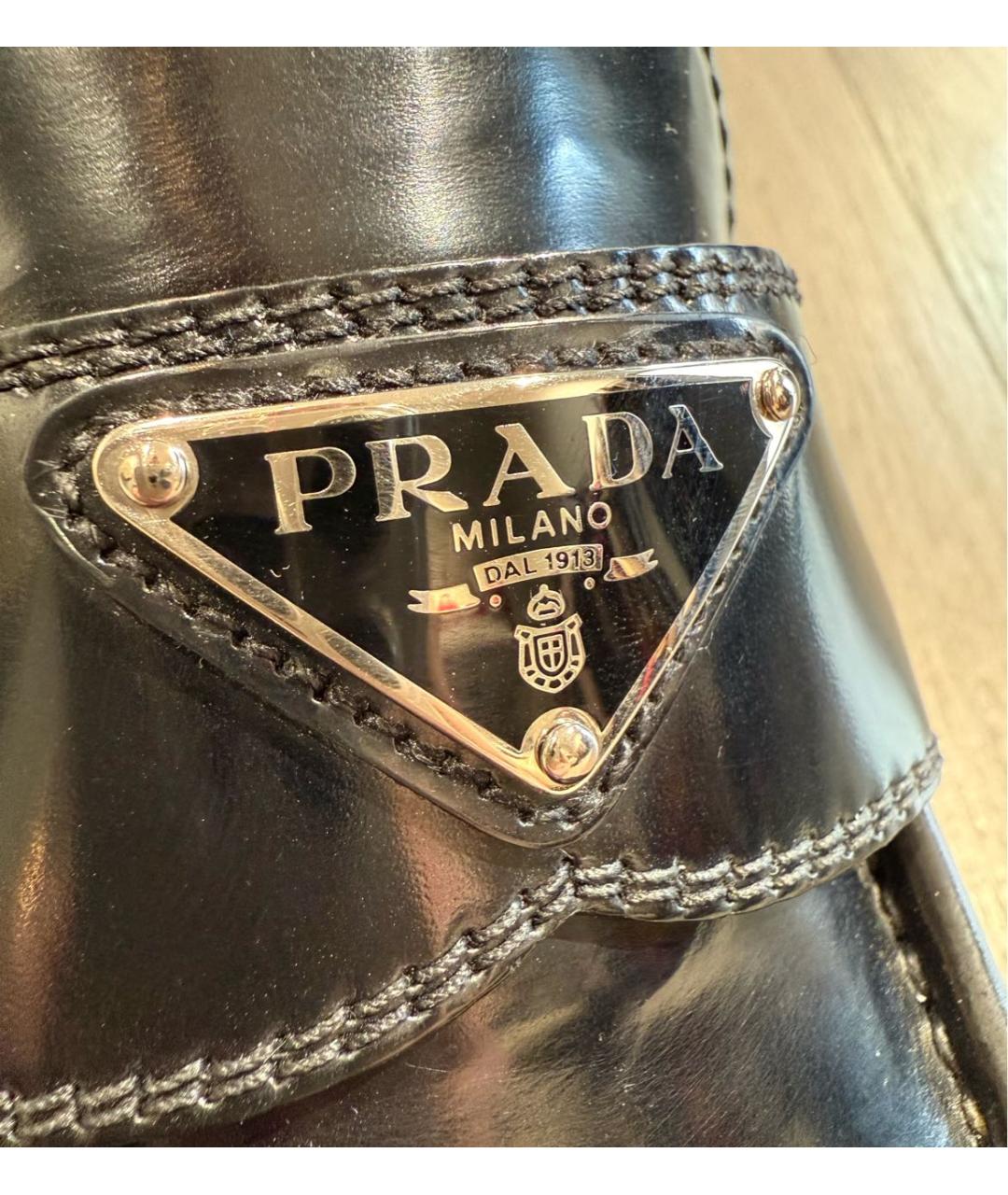PRADA Черные кожаные лоферы, фото 4