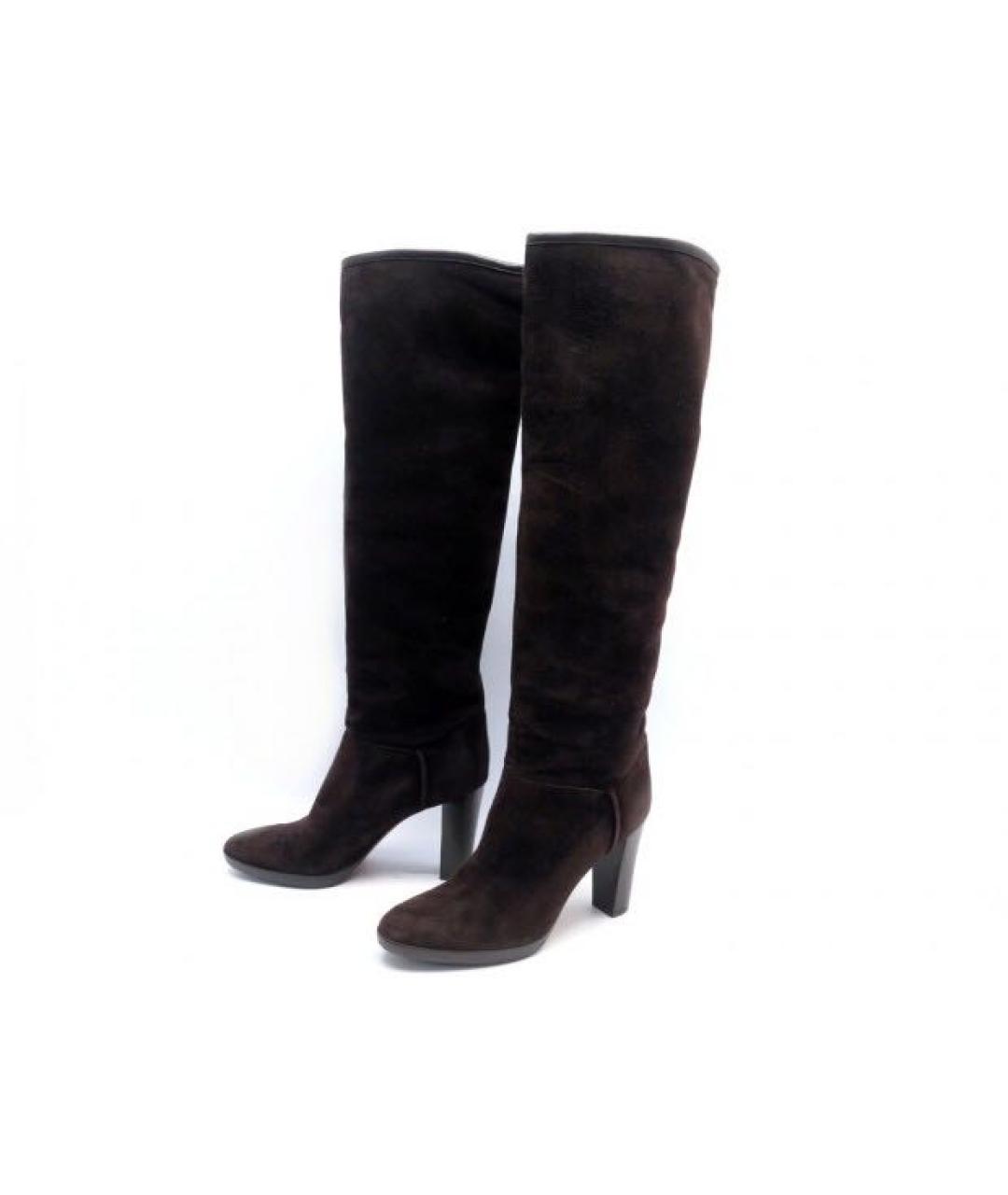 LORO PIANA Коричневые замшевые сапоги, фото 9