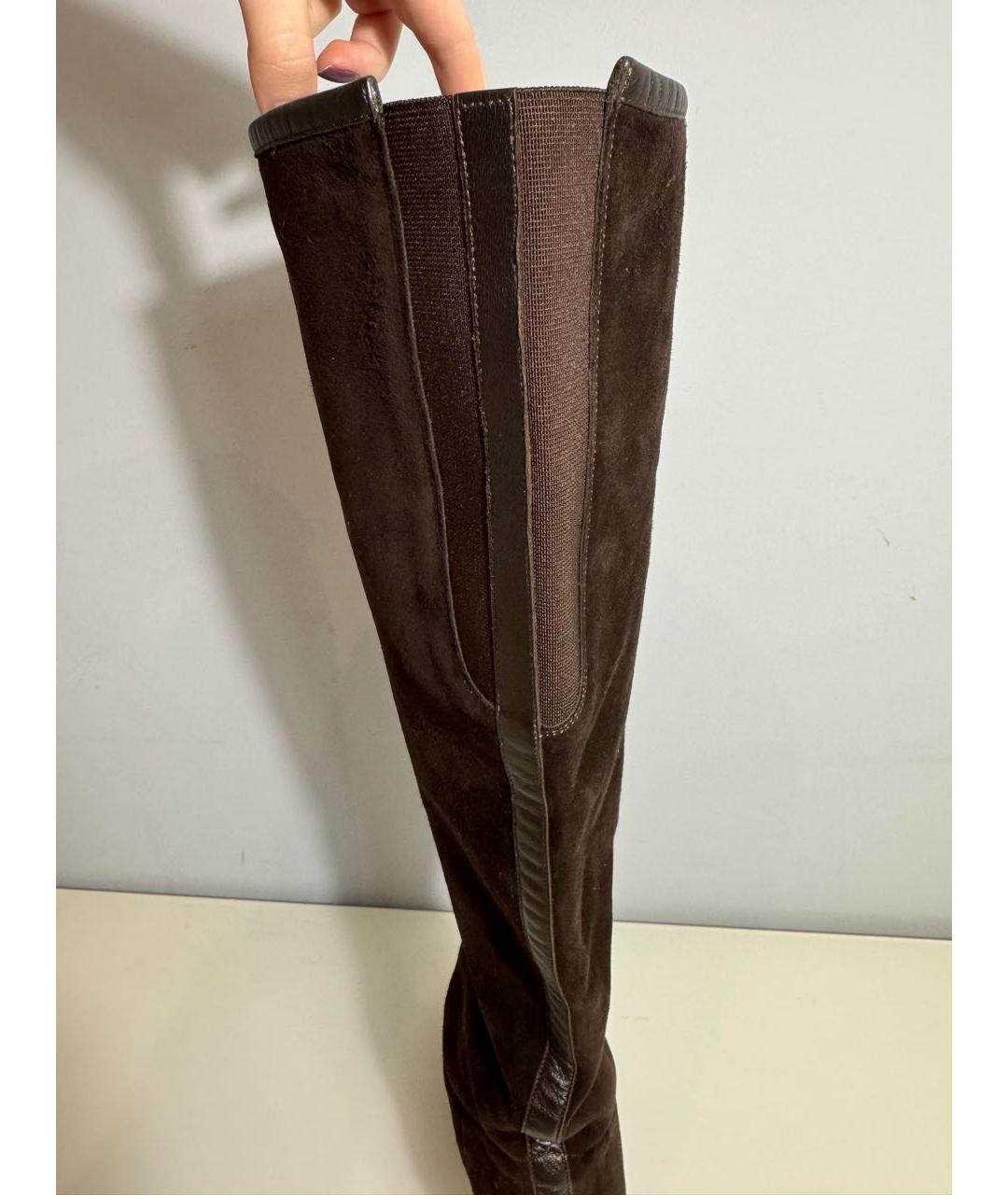 LORO PIANA Коричневые замшевые сапоги, фото 6