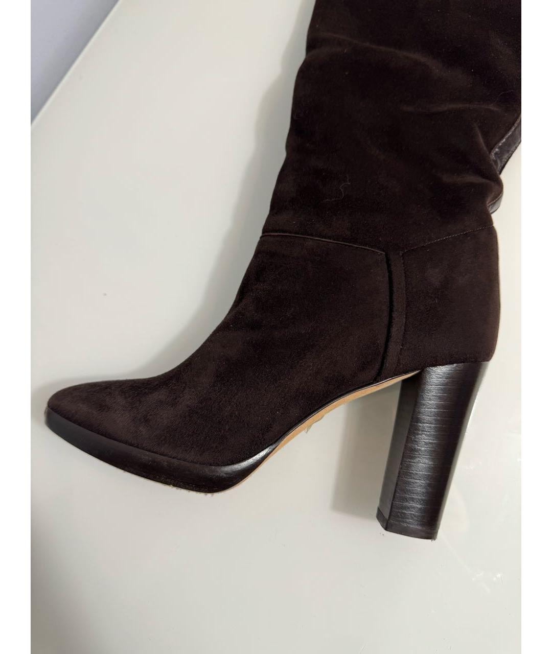 LORO PIANA Коричневые замшевые сапоги, фото 3