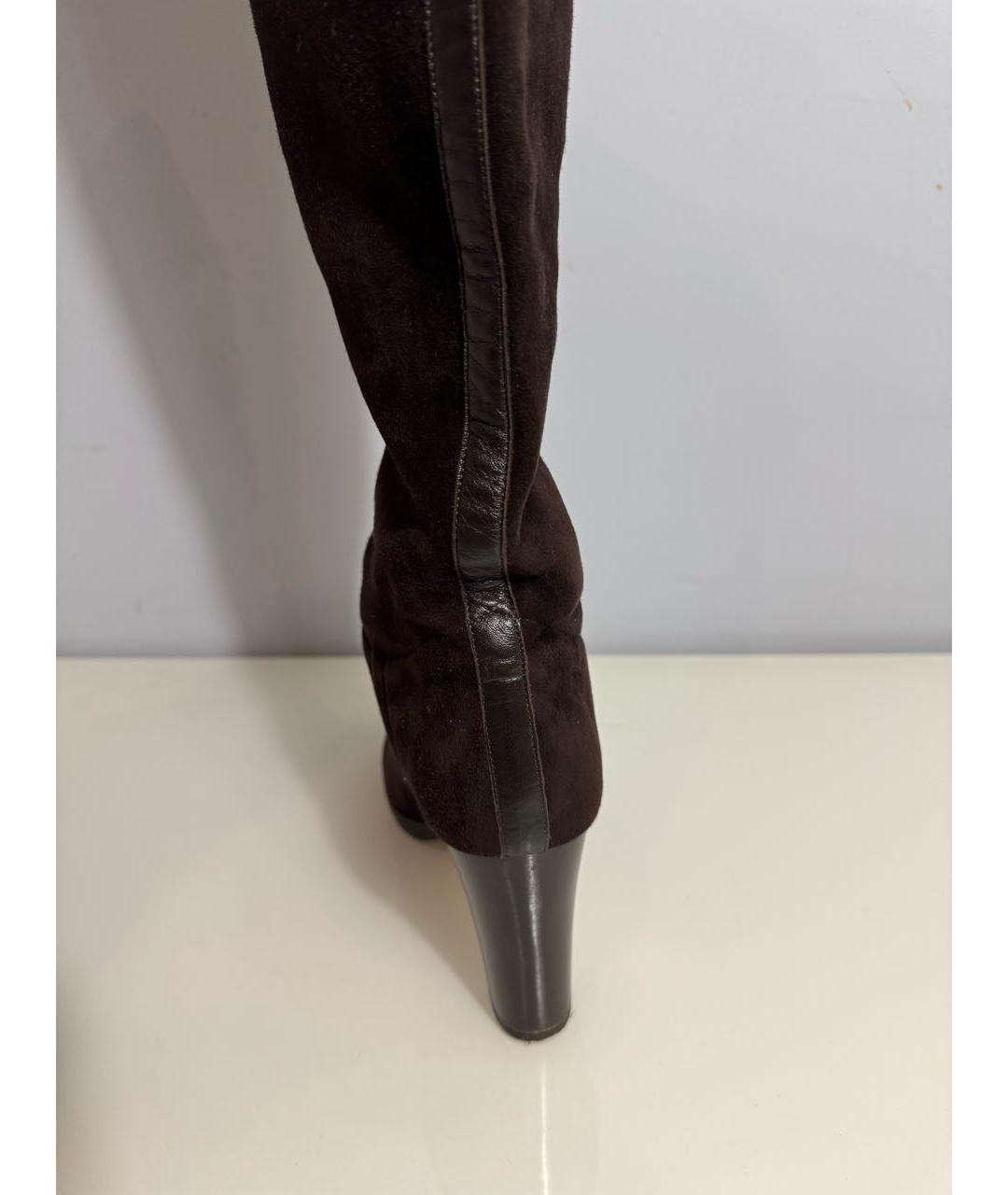 LORO PIANA Коричневые замшевые сапоги, фото 7