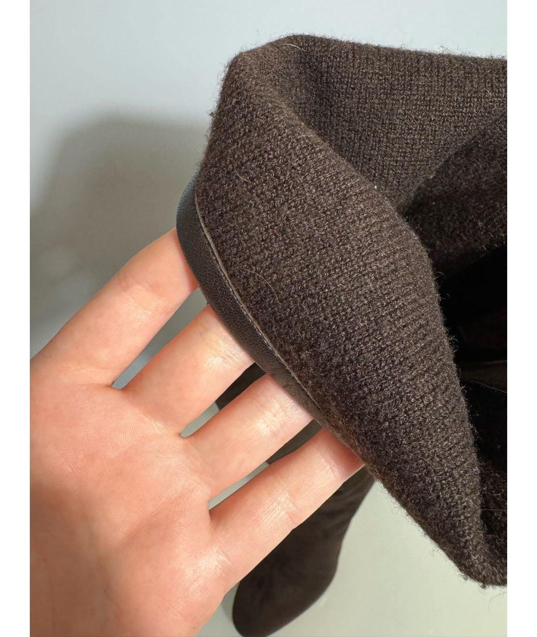 LORO PIANA Коричневые замшевые сапоги, фото 8