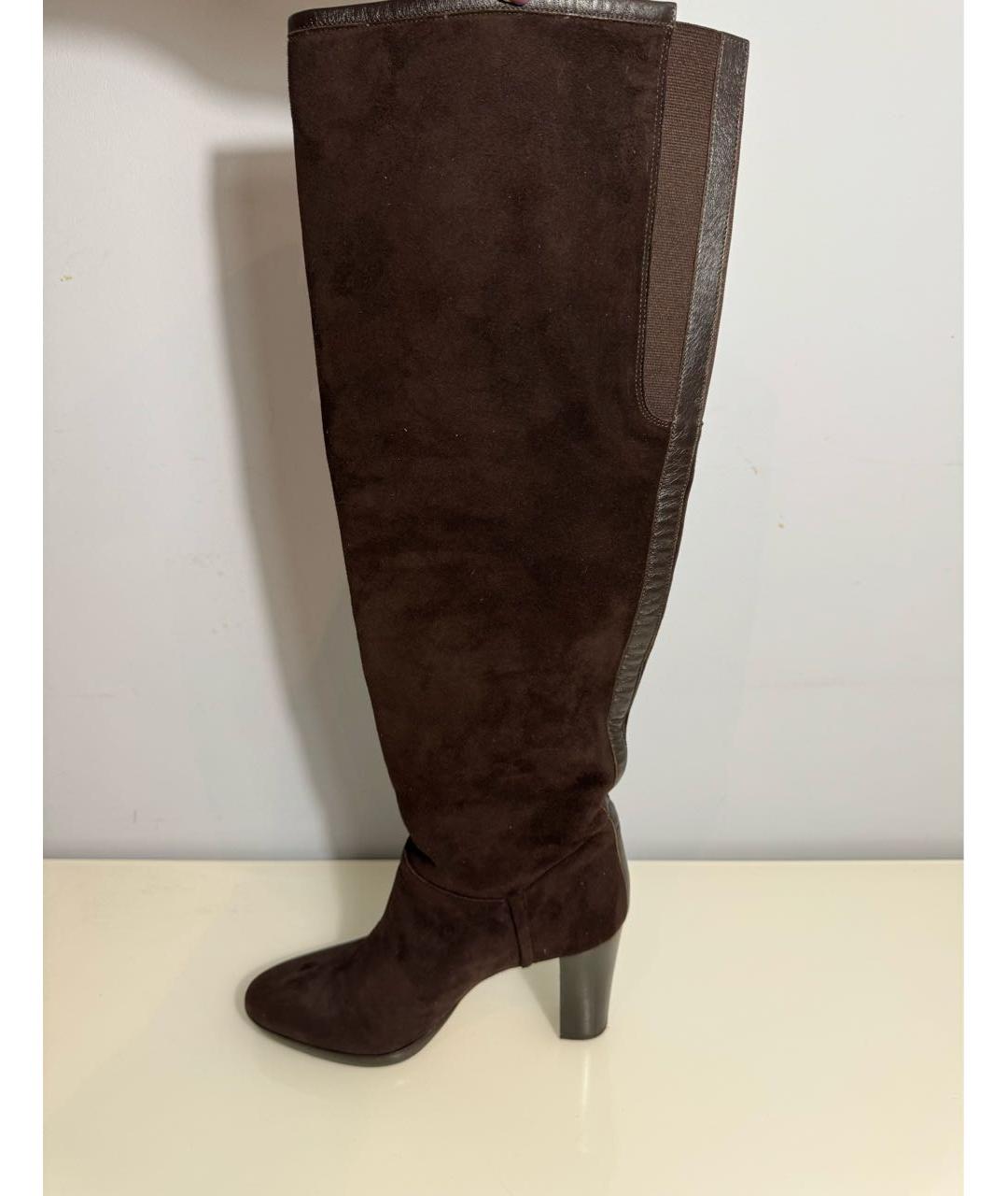 LORO PIANA Коричневые замшевые сапоги, фото 5