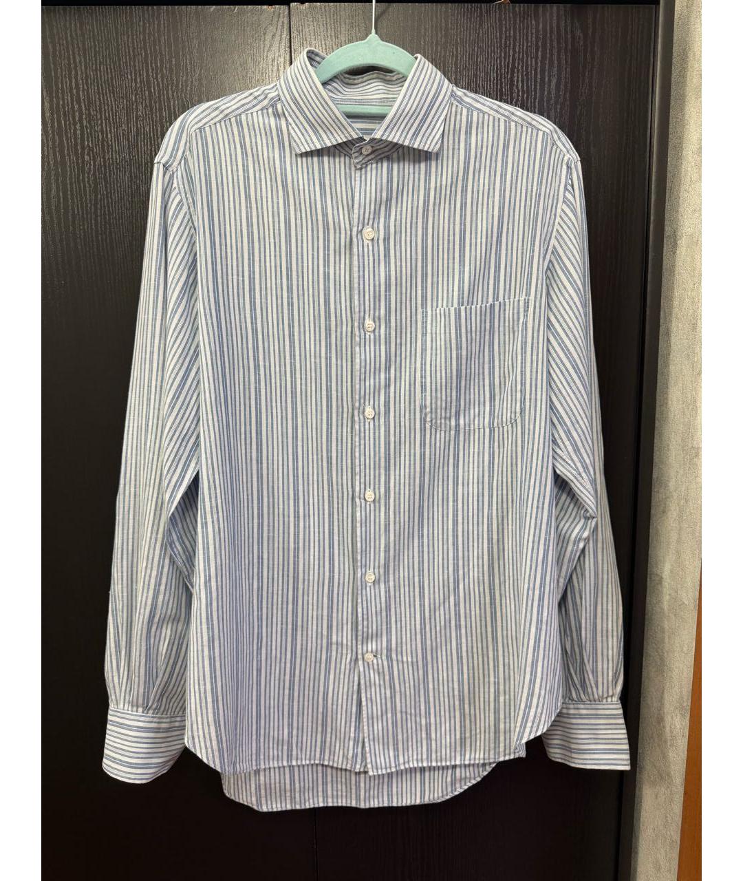 LORO PIANA Голубая льняная кэжуал рубашка, фото 6