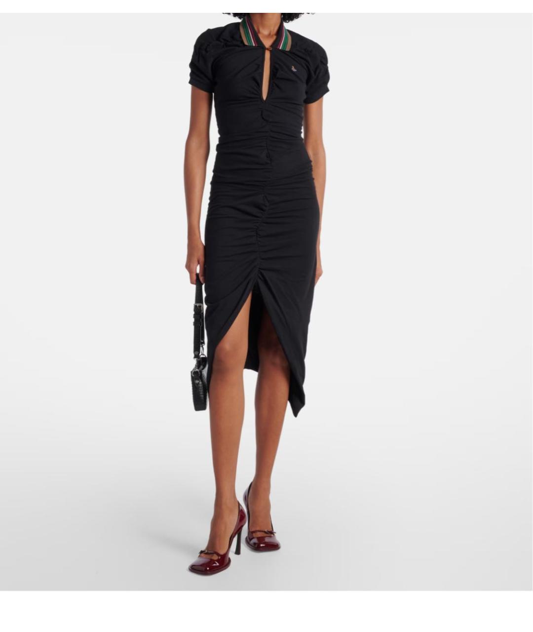 VIVIENNE WESTWOOD Черное хлопковое коктейльное платье, фото 3