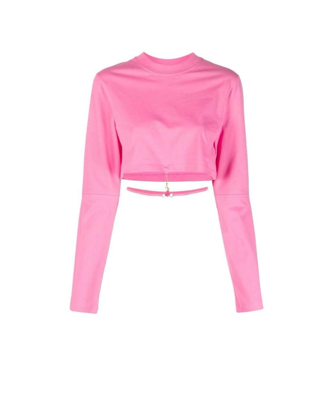 JACQUEMUS Розовая хлопковая футболка, фото 1