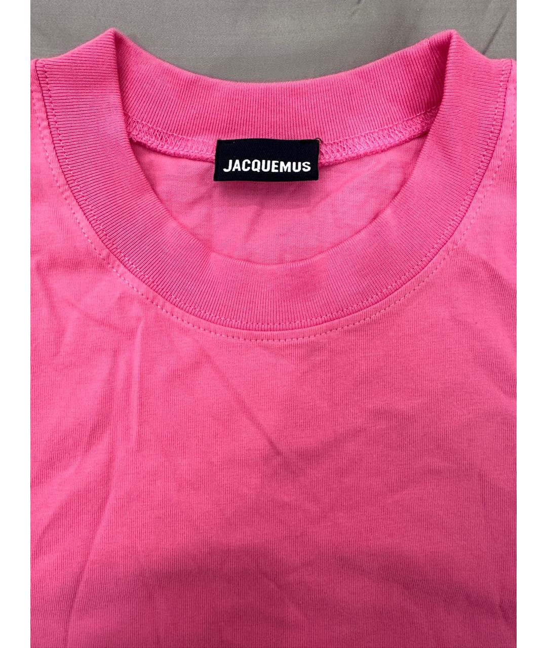 JACQUEMUS Розовая хлопковая футболка, фото 5
