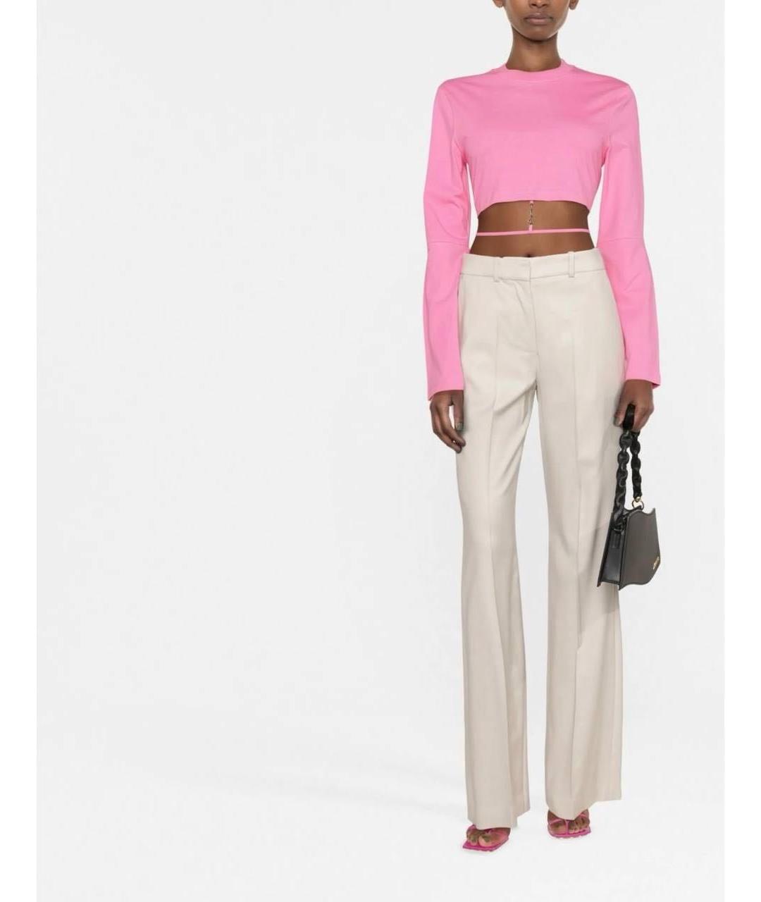 JACQUEMUS Розовая хлопковая футболка, фото 2