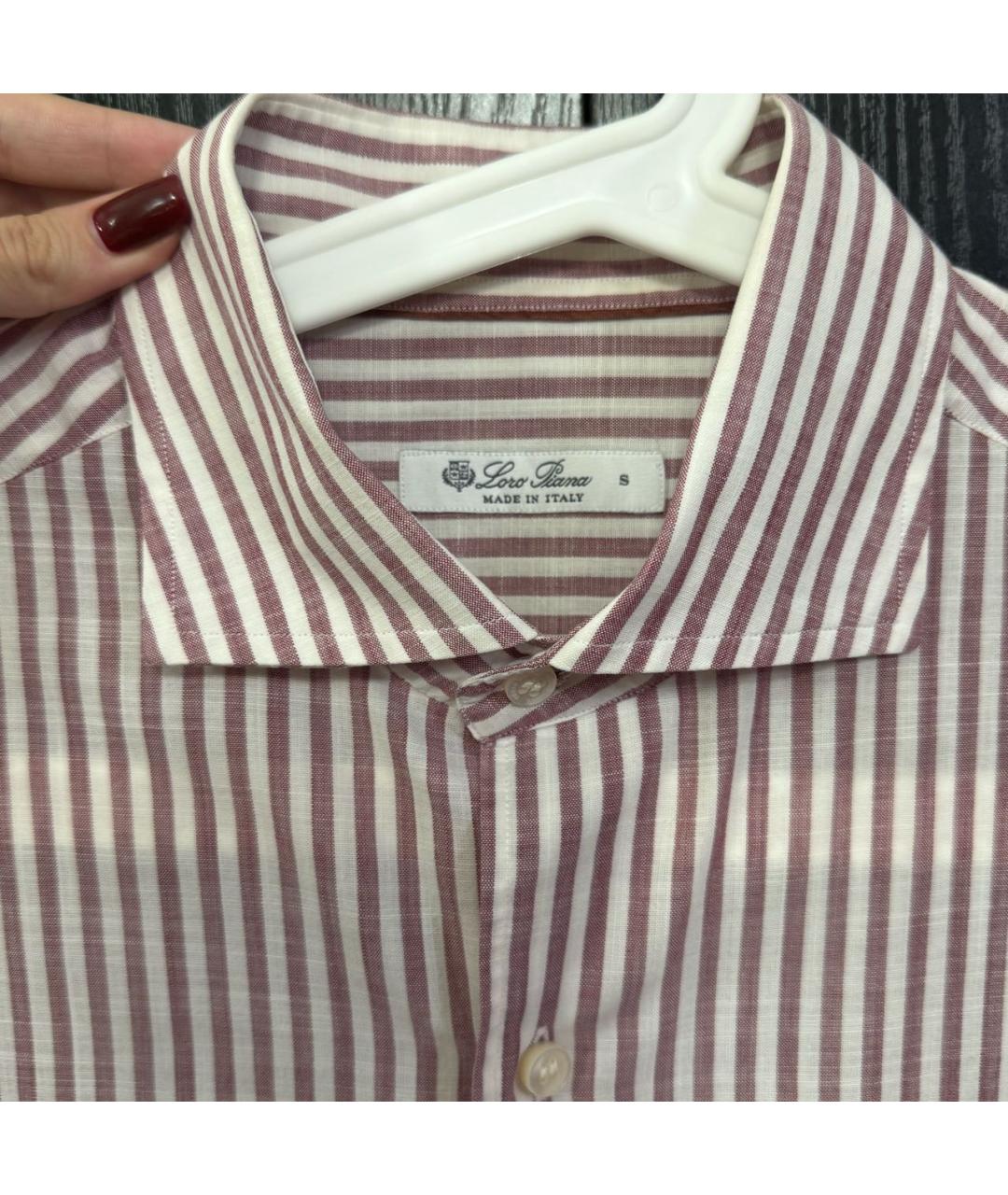 LORO PIANA Розовая хлопковая кэжуал рубашка, фото 3