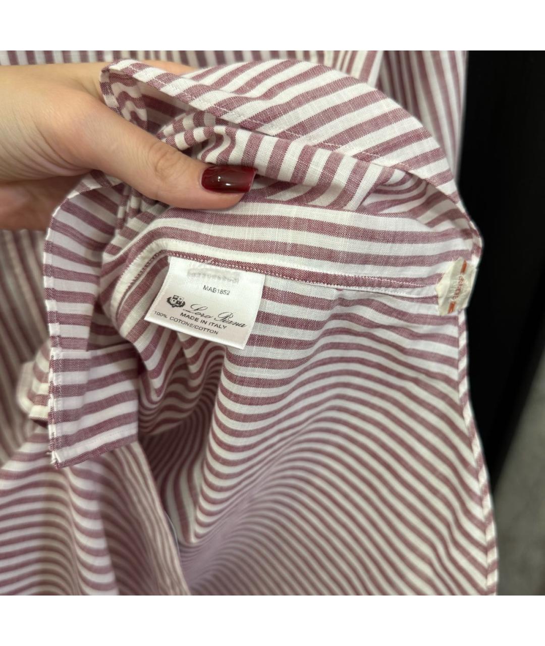 LORO PIANA Розовая хлопковая кэжуал рубашка, фото 5
