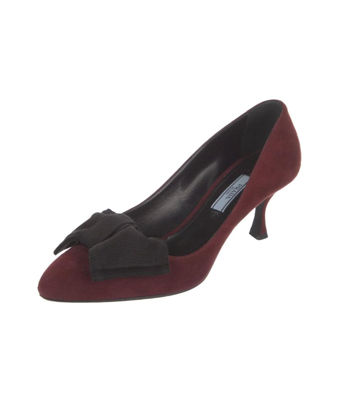 PRADA Бордовые замшевые туфли, фото 2