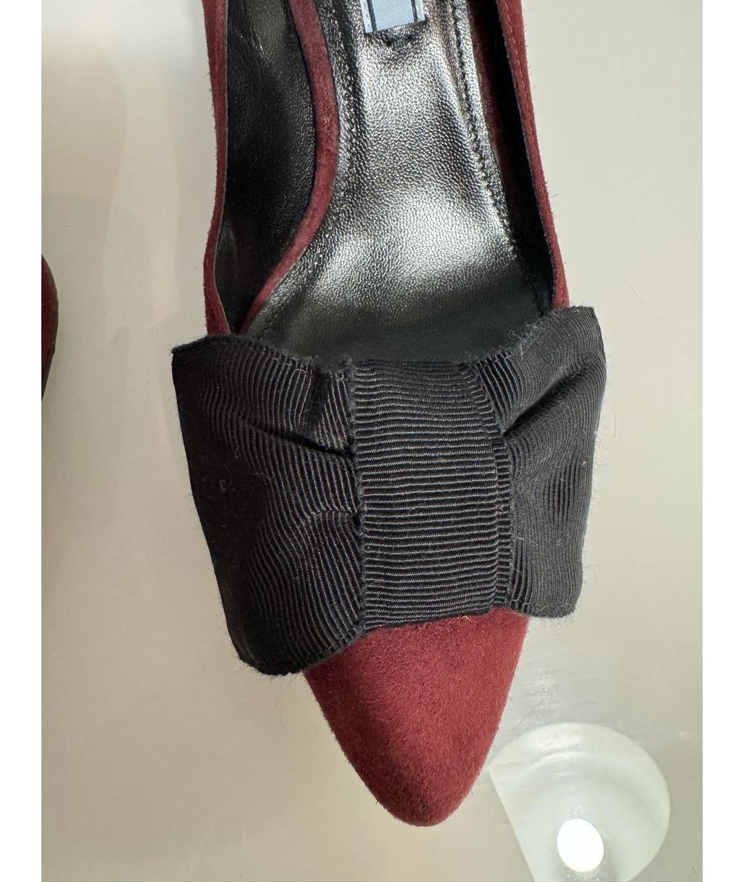 PRADA Бордовые замшевые туфли, фото 6