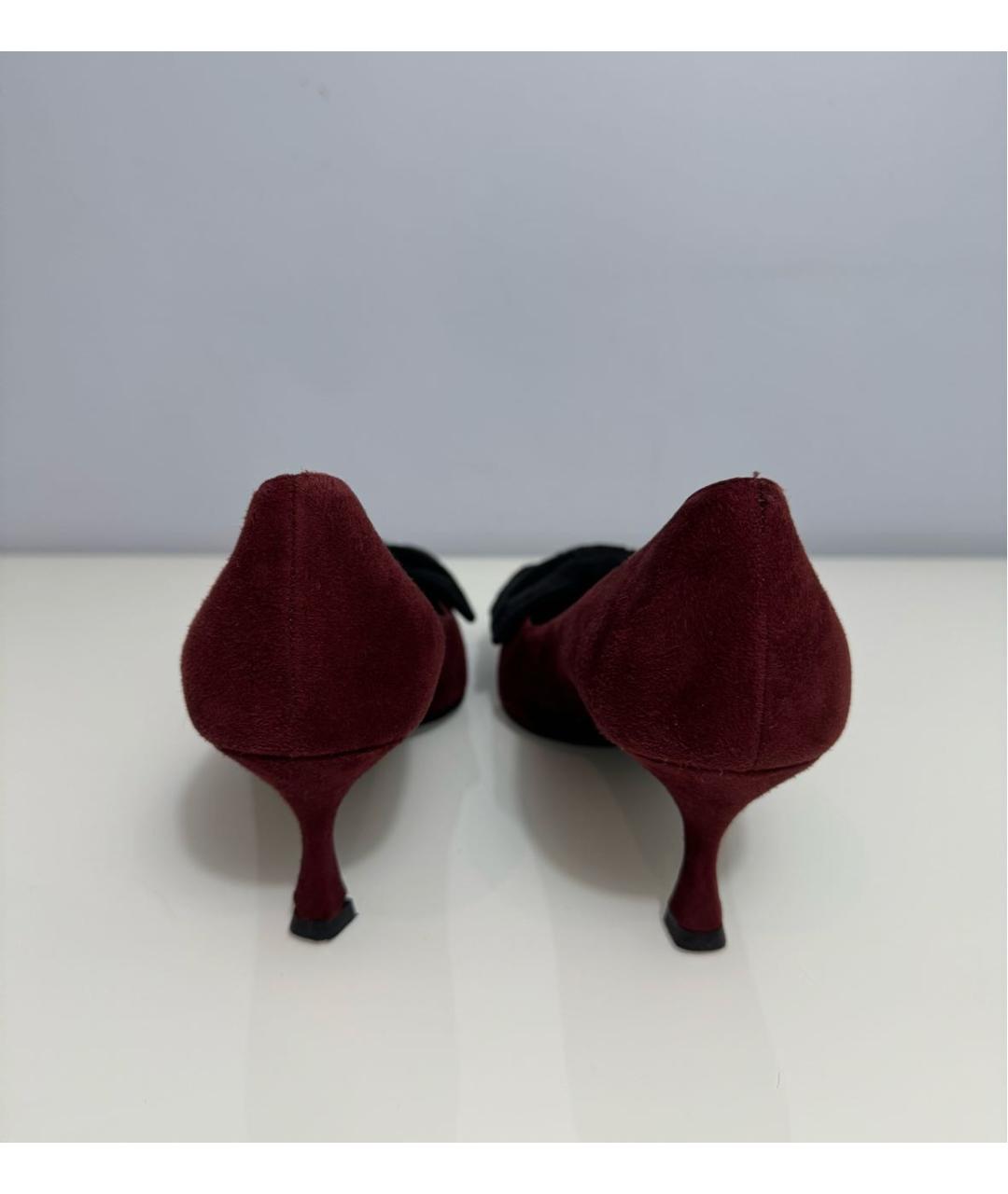 PRADA Бордовые замшевые туфли, фото 4