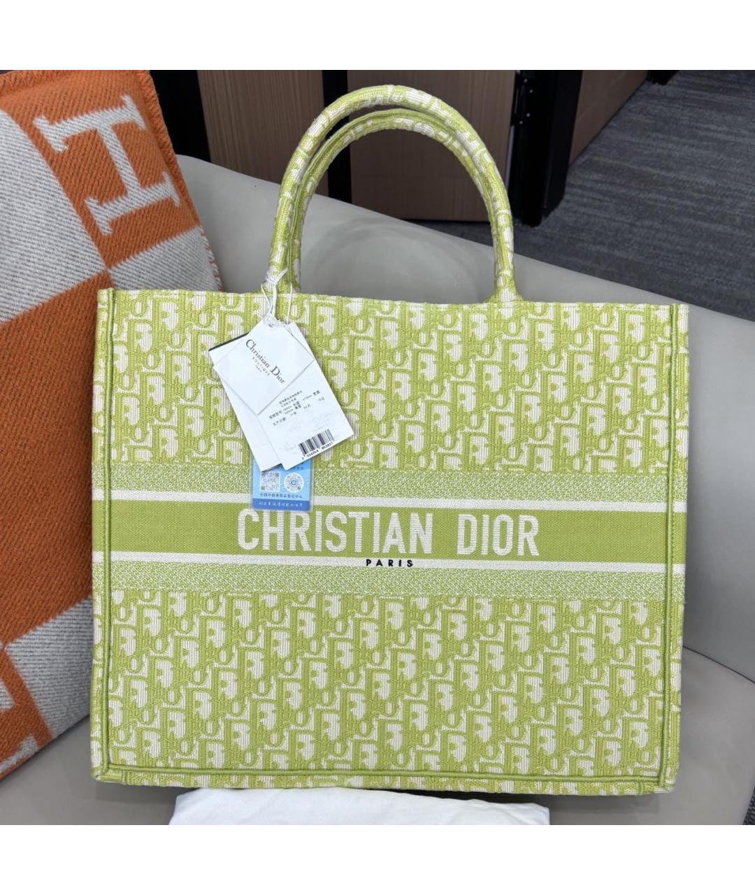 CHRISTIAN DIOR Зеленая сумка тоут, фото 9