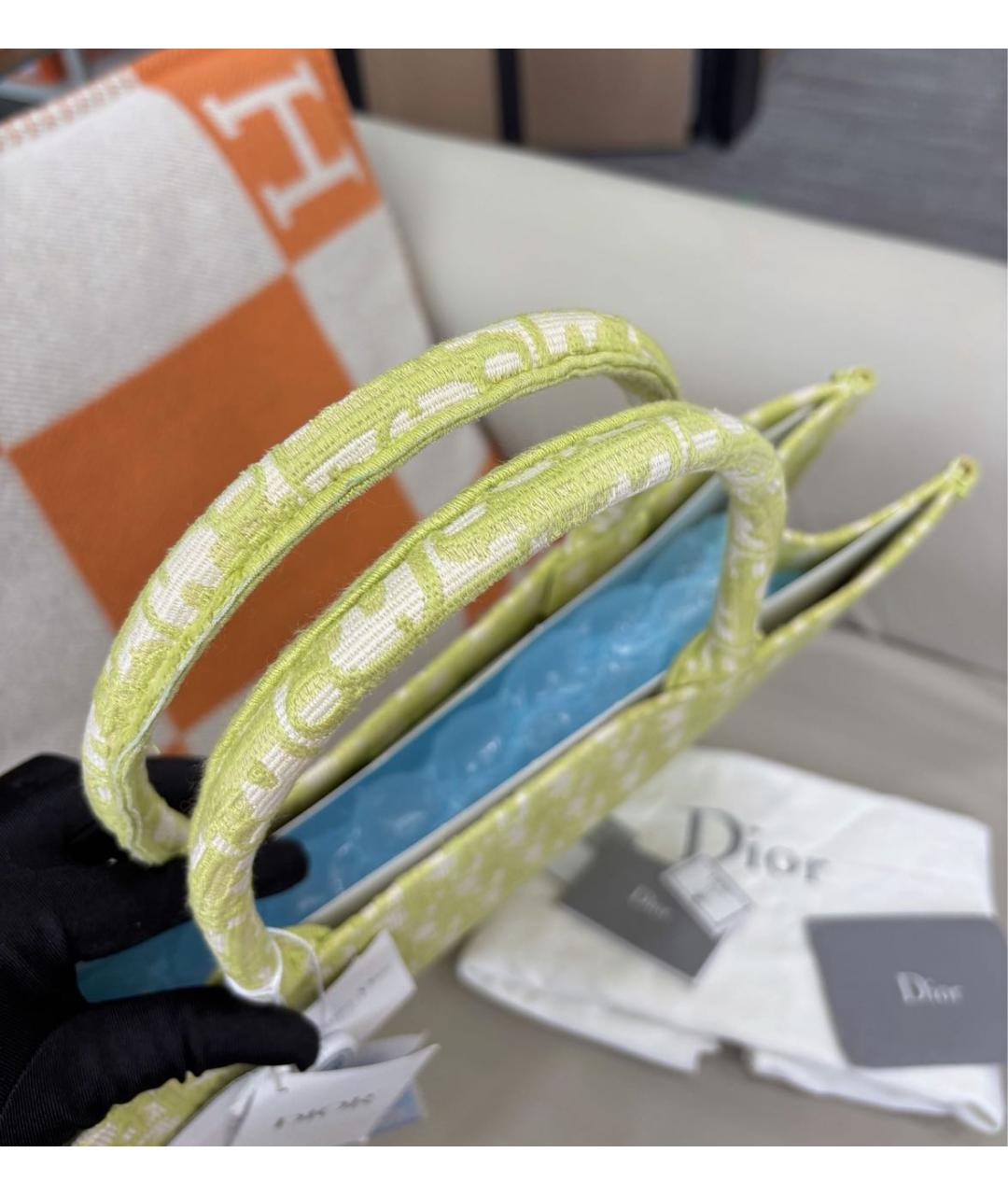 CHRISTIAN DIOR Зеленая сумка тоут, фото 6
