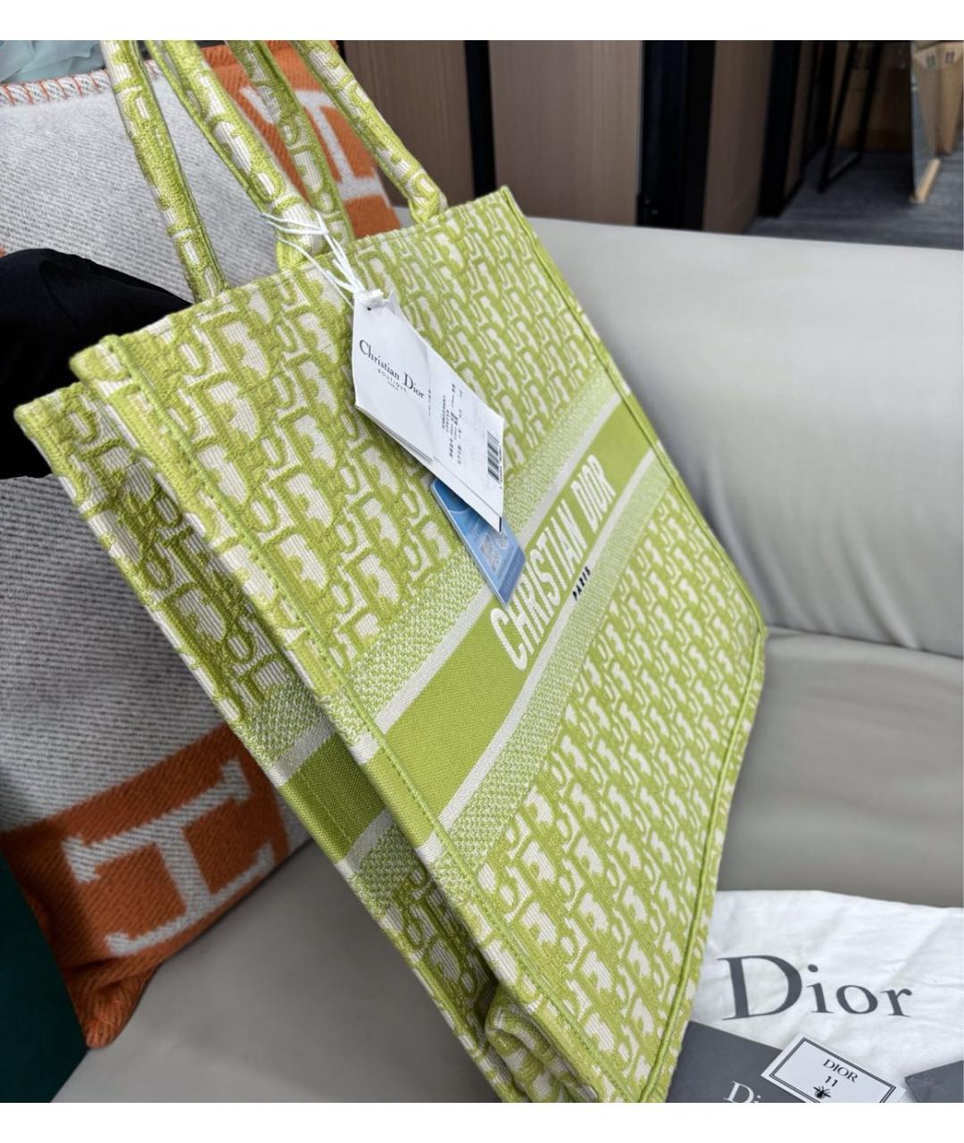 CHRISTIAN DIOR Зеленая сумка тоут, фото 2