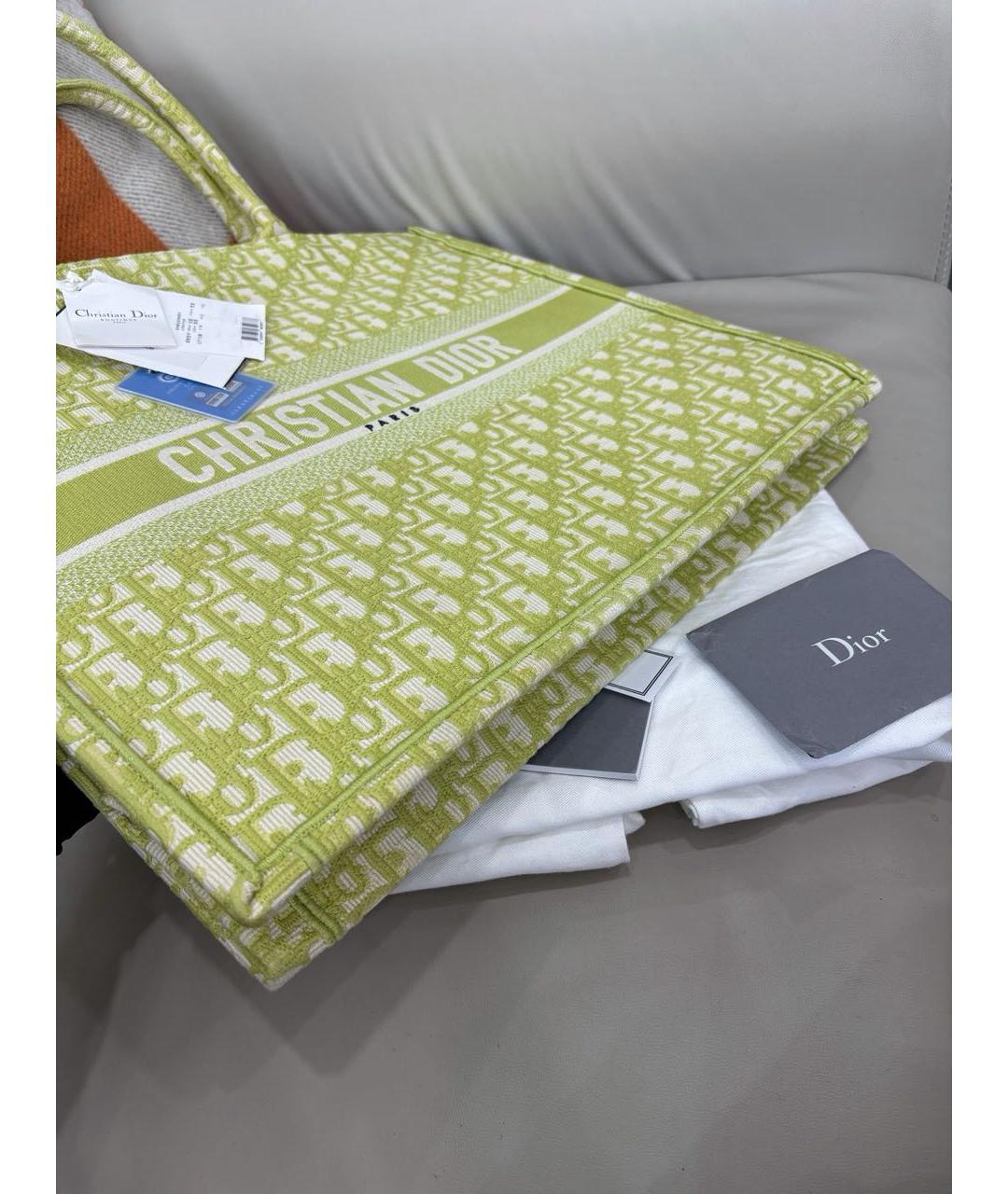 CHRISTIAN DIOR Зеленая сумка тоут, фото 4