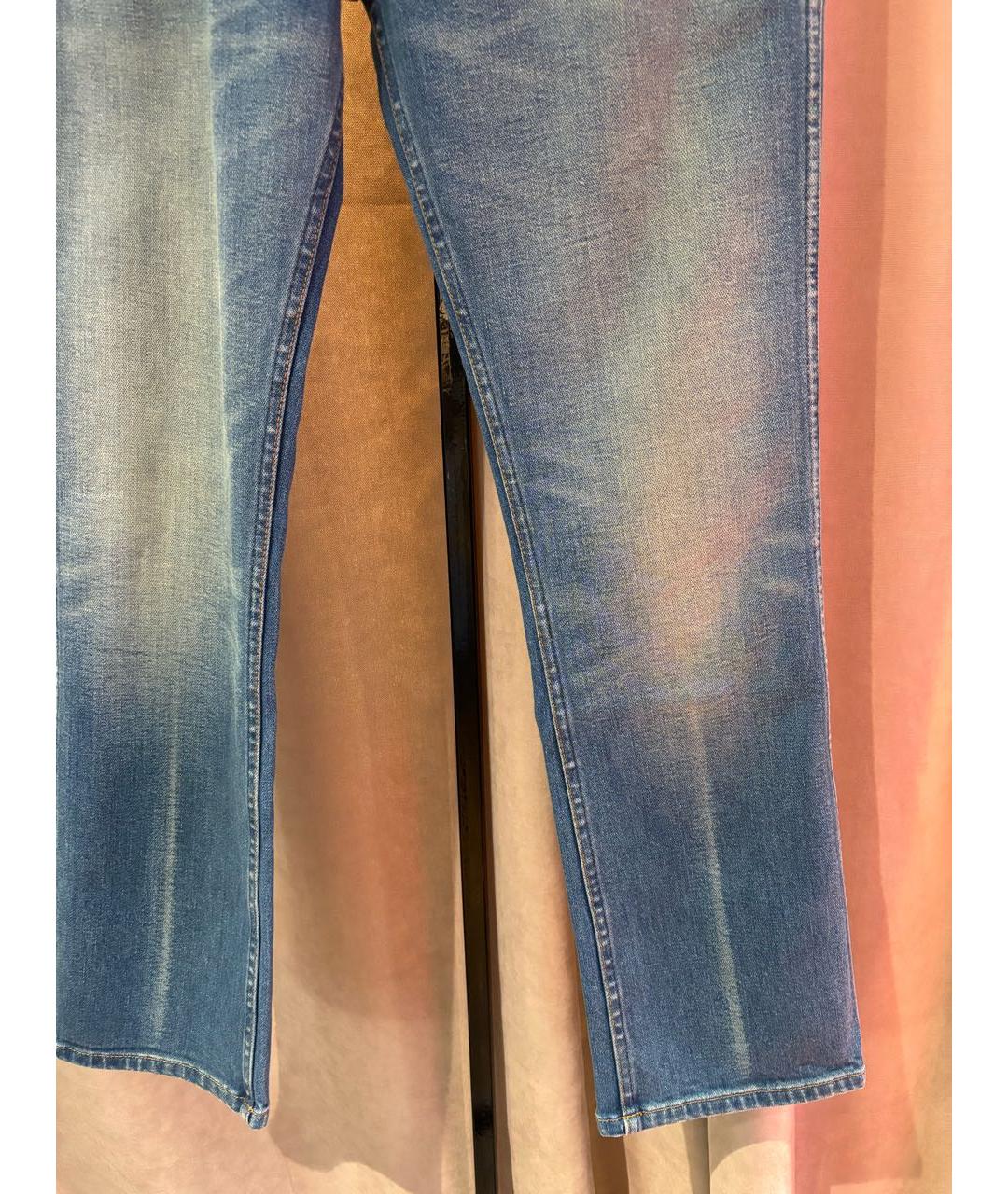 GUCCI Синие хлопко-эластановые джинсы слим, фото 6