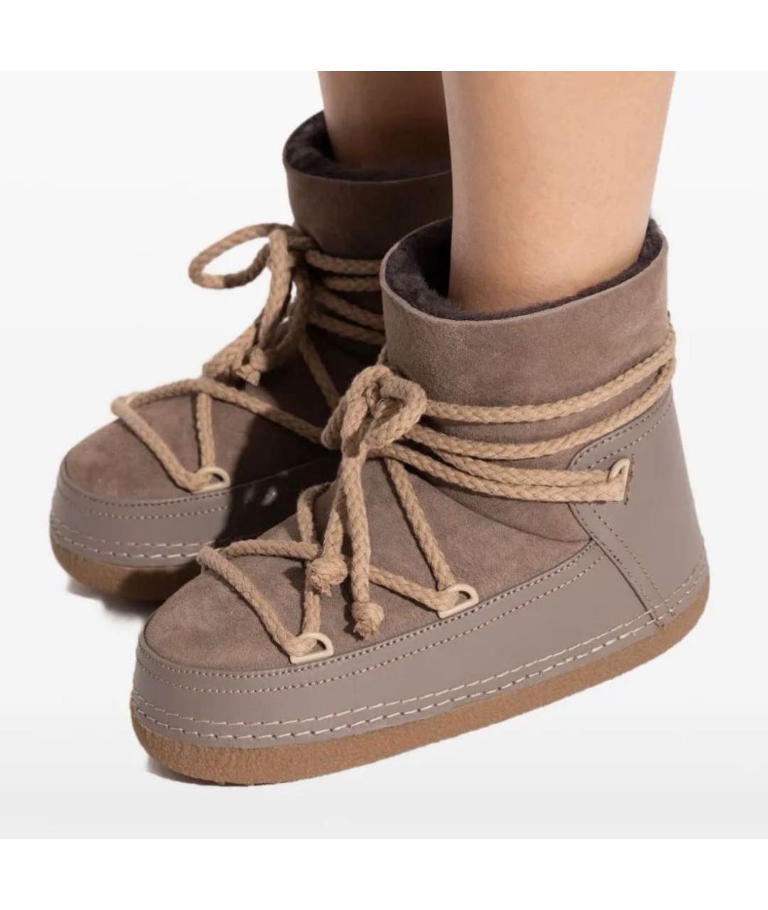 INUIKII Коричневые замшевые полусапоги, фото 4